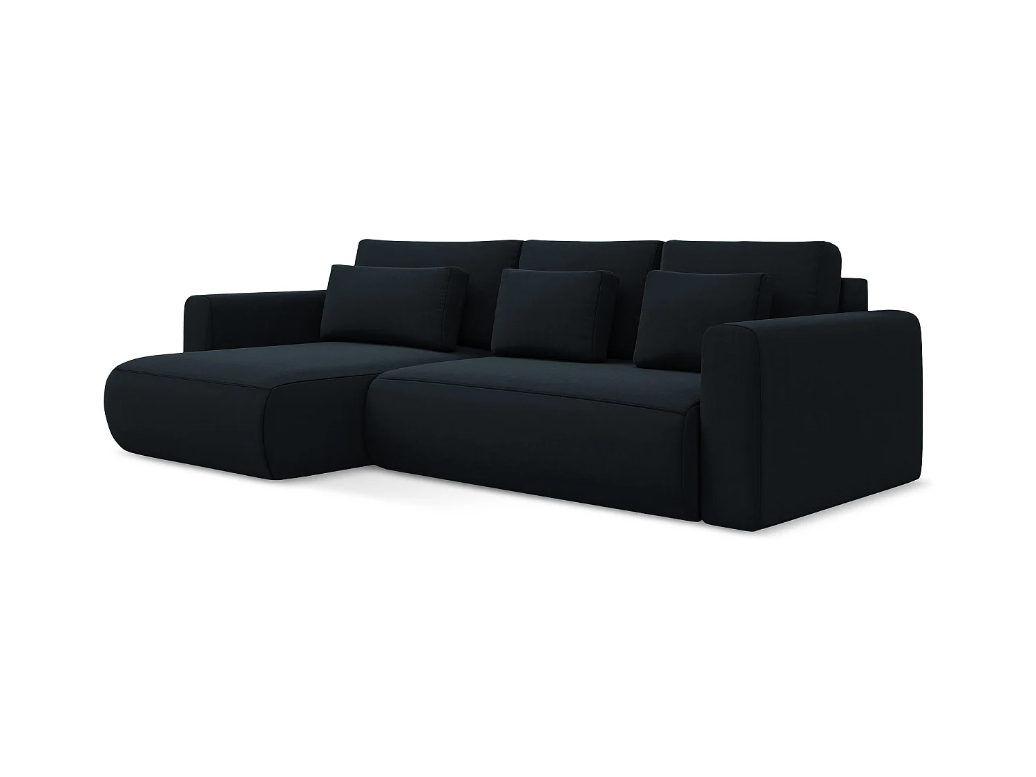 3-Sitzer Ecksofa mit Schlaffunktion - Ecke Links - Samt - Königsblau - KAPUA