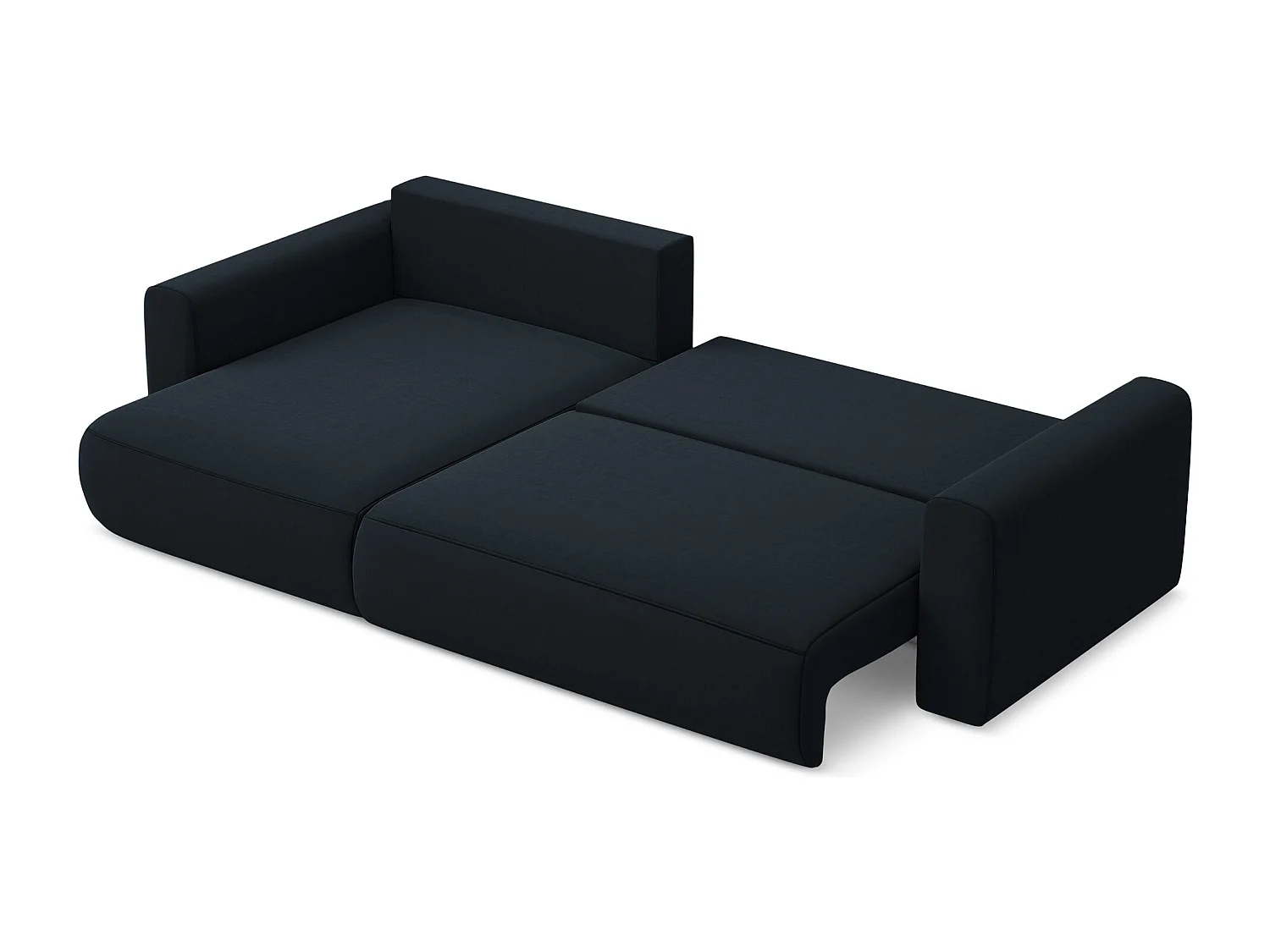 Canapé d’angle 3 places gauche convertible en velours - bleu royal - KAPUA