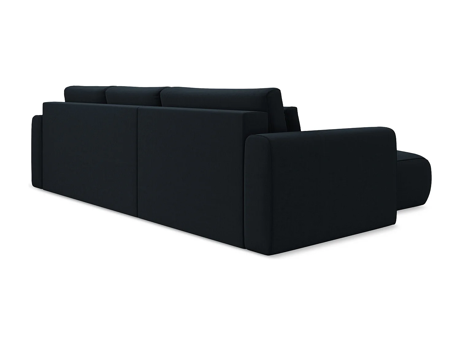 Canapé d’angle 3 places gauche convertible en velours - bleu royal - KAPUA