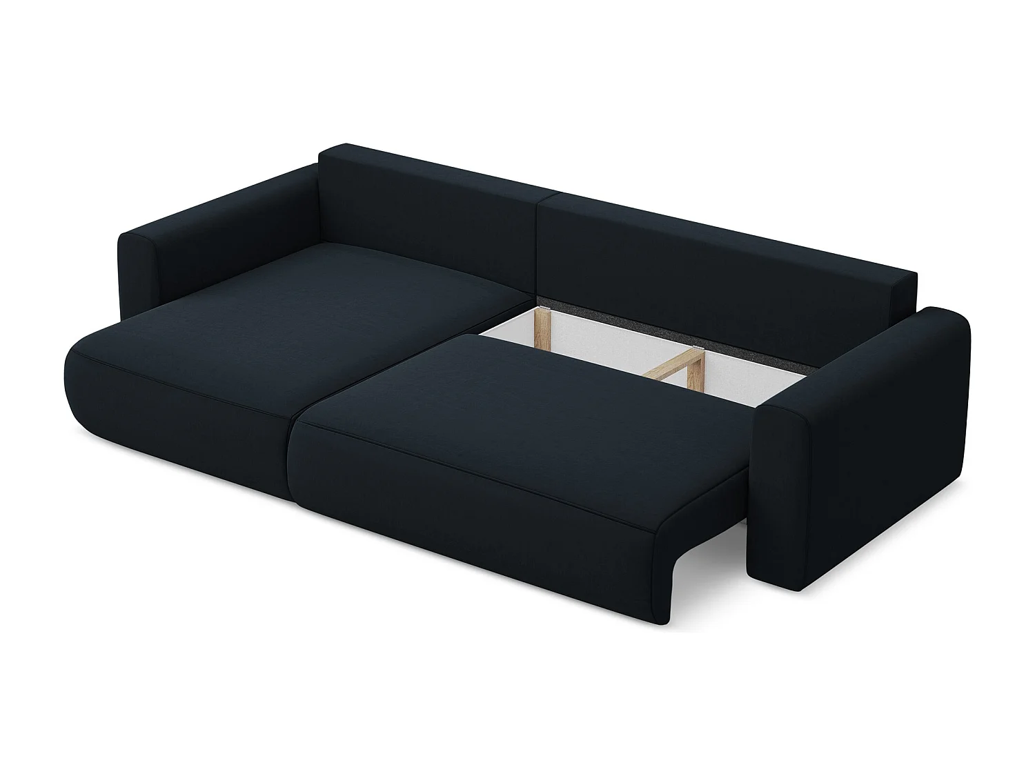 Hoekslaapbank links van koningsblauw velours - KAPUA