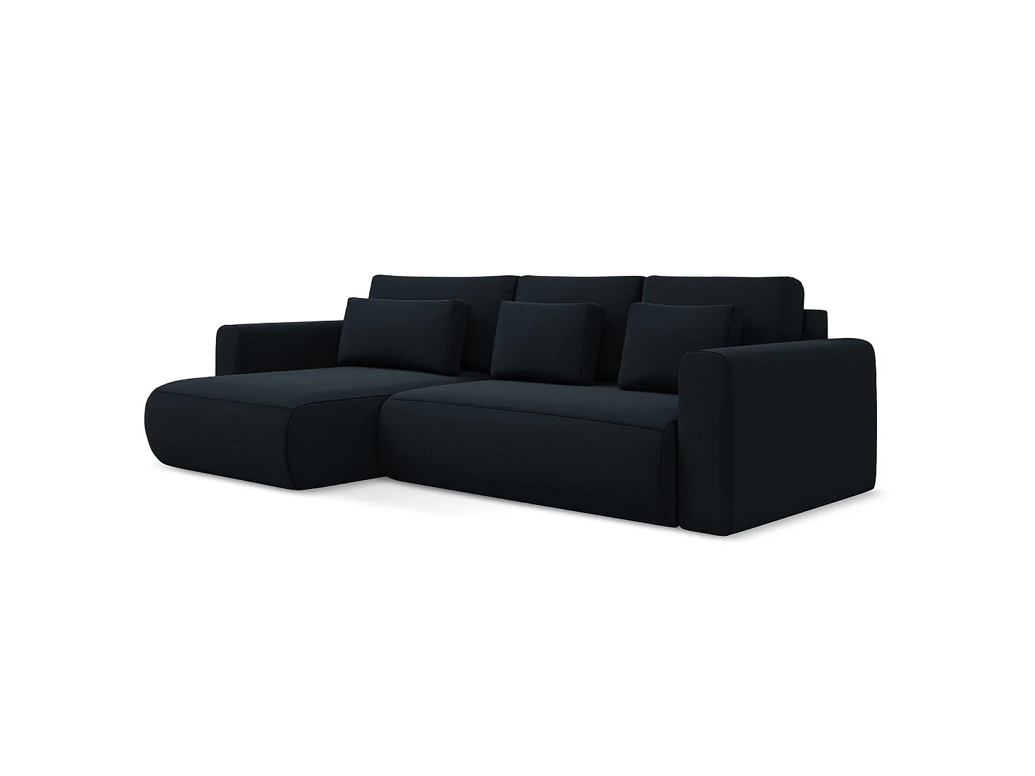 3-Sitzer Ecksofa mit Schlaffunktion - Ecke Links - Samt - Königsblau - PERUGIA