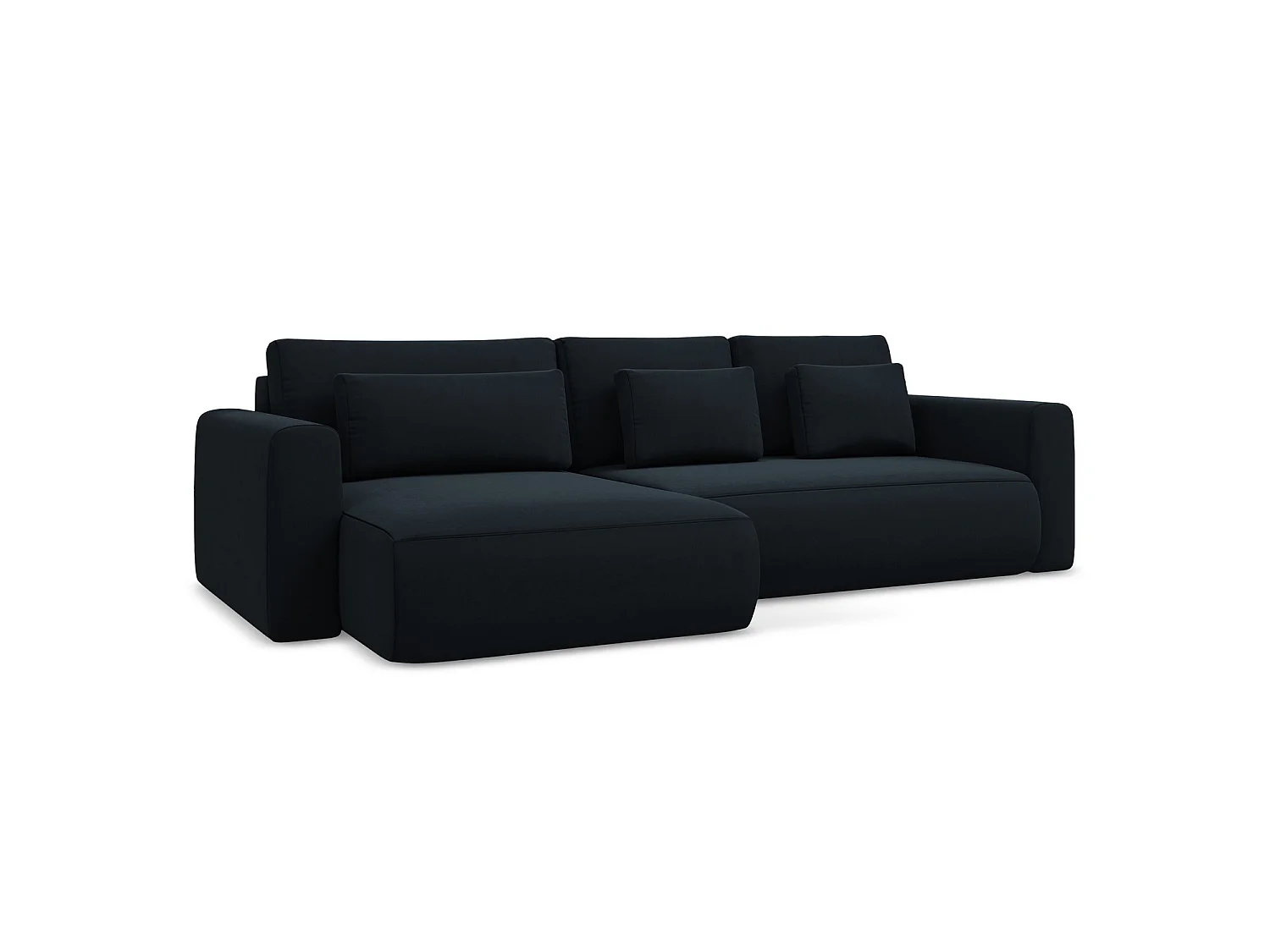 3-Sitzer Ecksofa mit Schlaffunktion - Ecke Links - Samt - Königsblau - PERUGIA