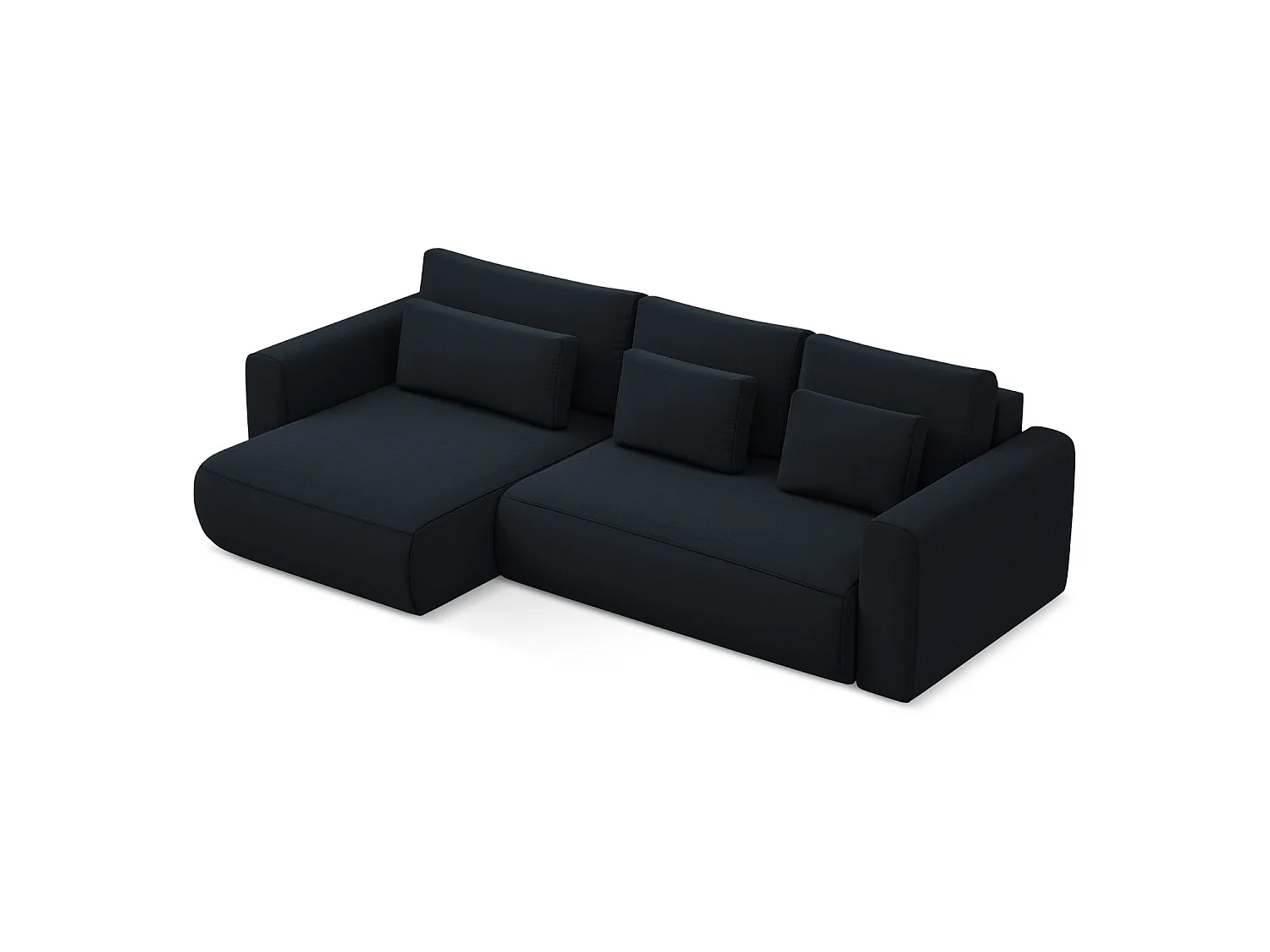 3-Sitzer Ecksofa mit Schlaffunktion - Ecke Links - Samt - Königsblau - PERUGIA