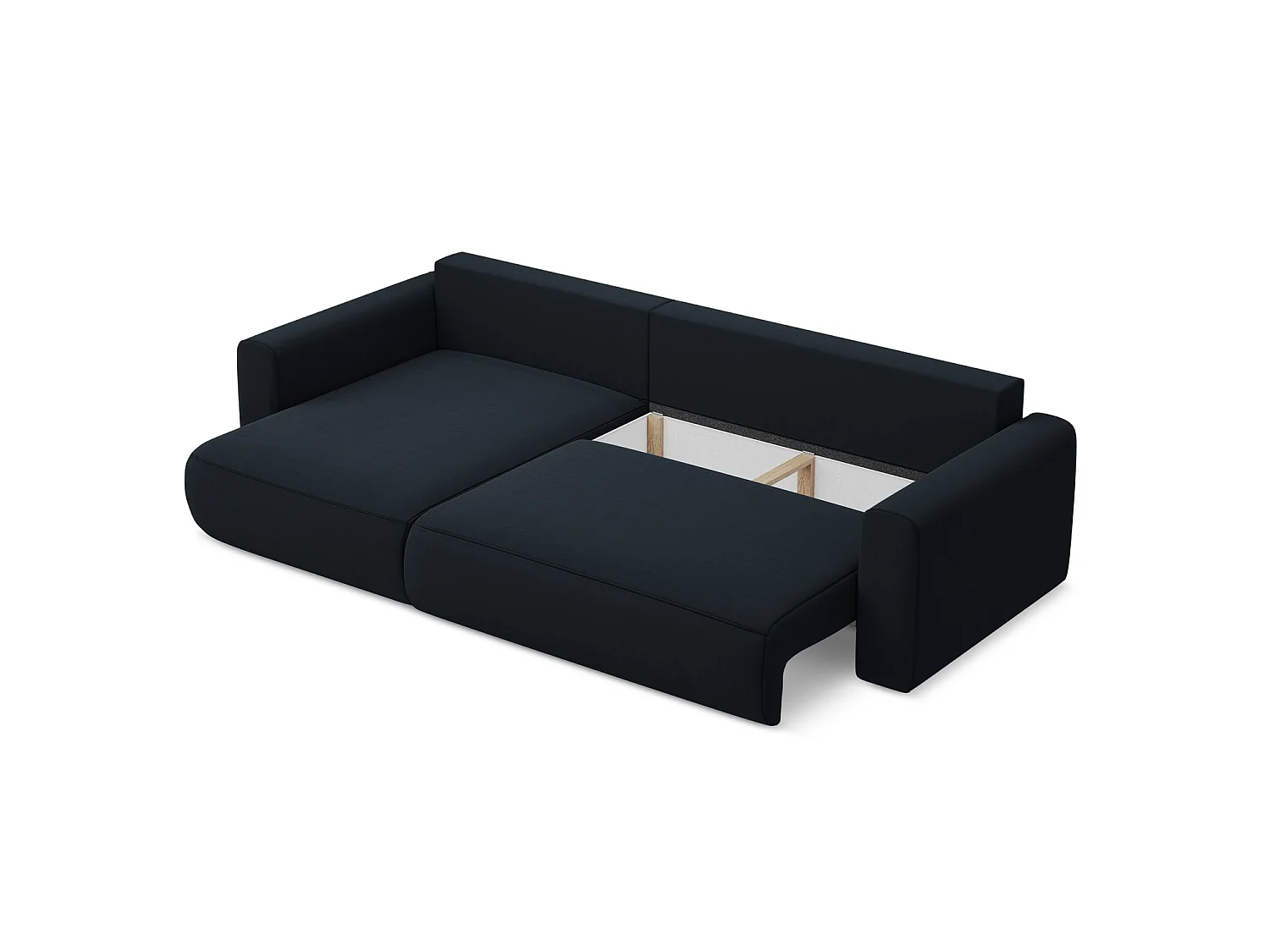 3-Sitzer Ecksofa mit Schlaffunktion - Ecke Links - Samt - Königsblau - PERUGIA