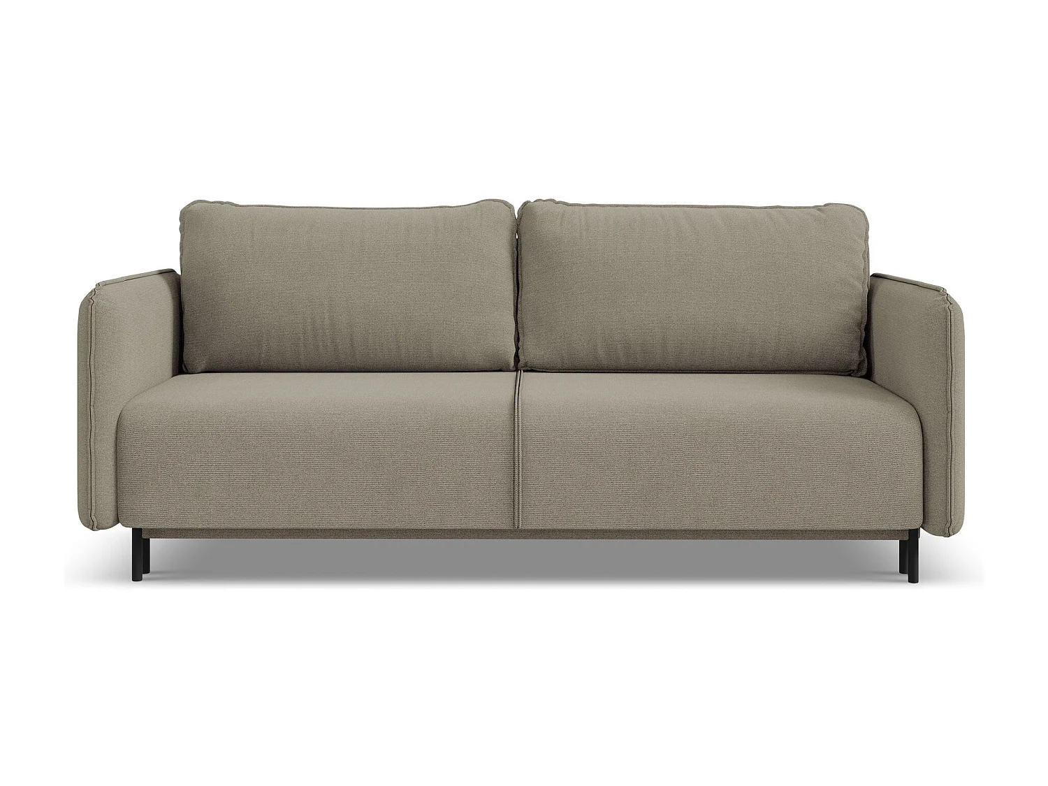 3-Sitzer Sofa mit Schlaffunktion - - Strukturstoff - Dunkelbeige - LUANA