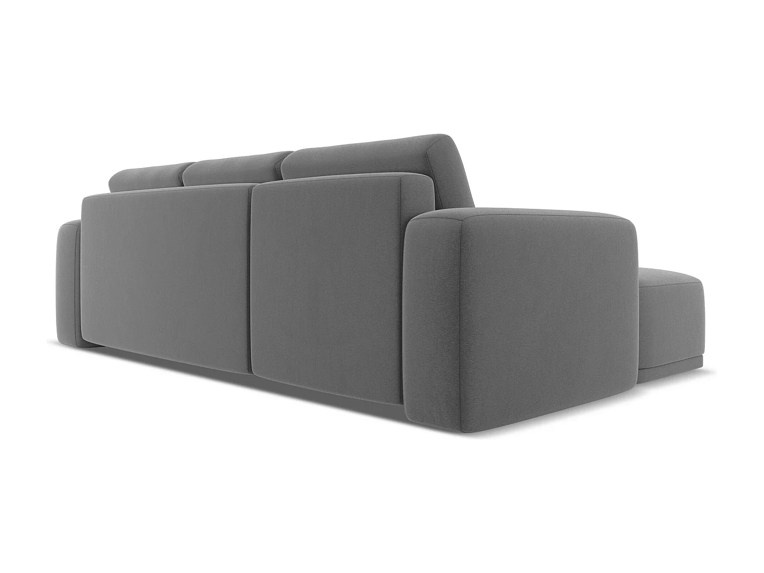 3-Sitzer Ecksofa mit Schlaffunktion - Ecke Links - Samt - Grau - KAILA
