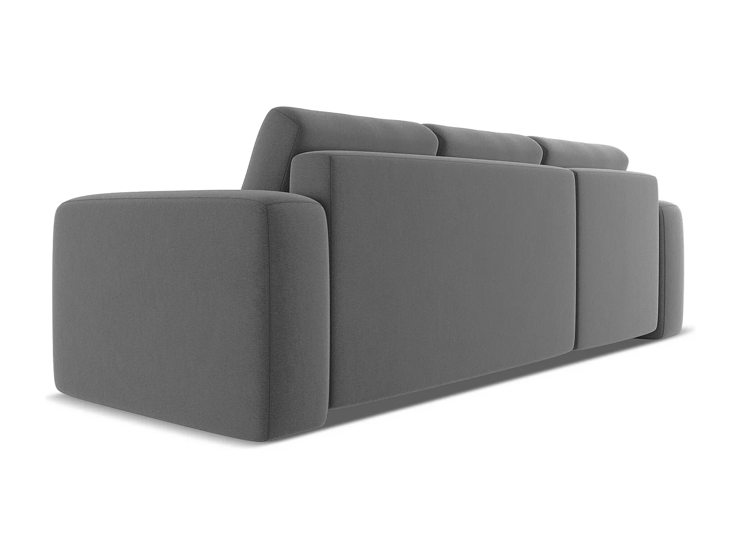 Canapé d'angle gauche convertible en velours - gris - KAILA