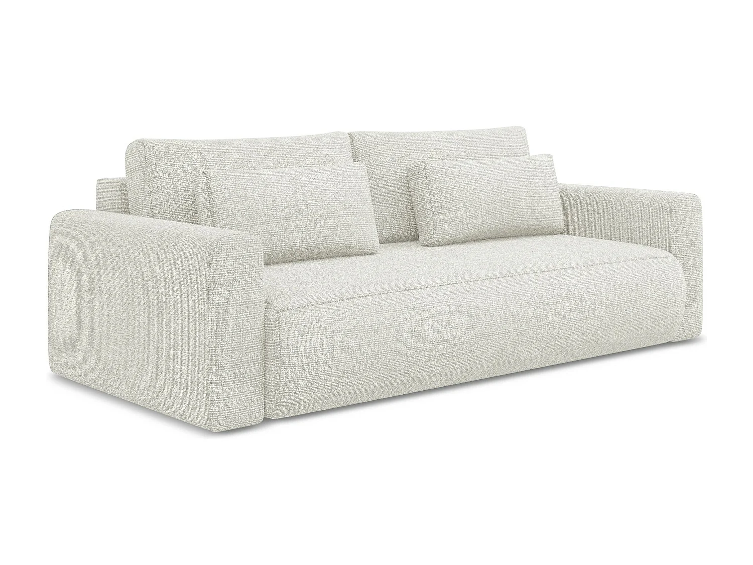 Sofá cama de 3 plazas de tela texturizada beige claro - KAPUA