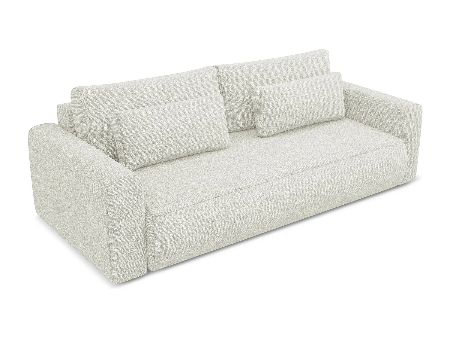 Sofá cama de 3 plazas de tela texturizada beige claro - KAPUA