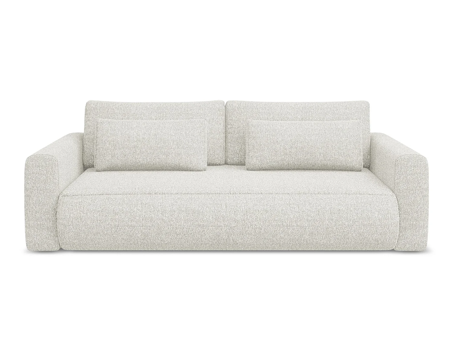 Driezits-slaapbank van lichtbeige textuurstof - KAPUA
