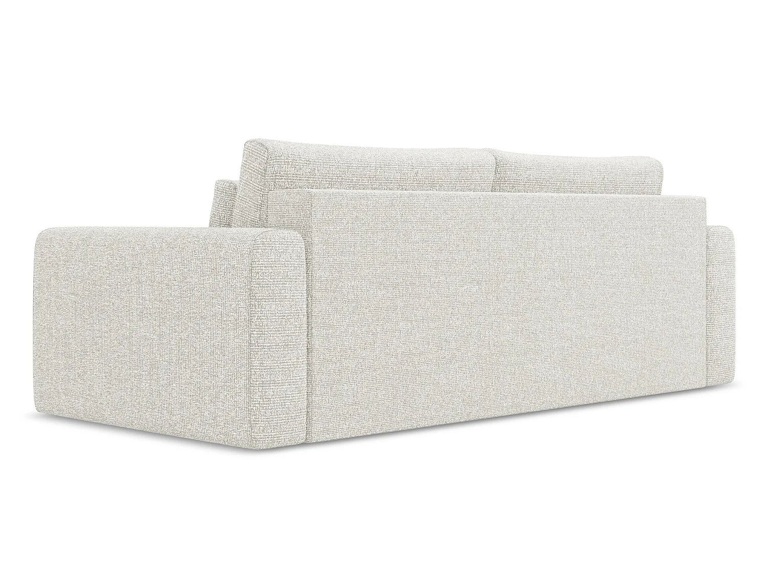 Driezits-slaapbank van lichtbeige textuurstof - KAPUA