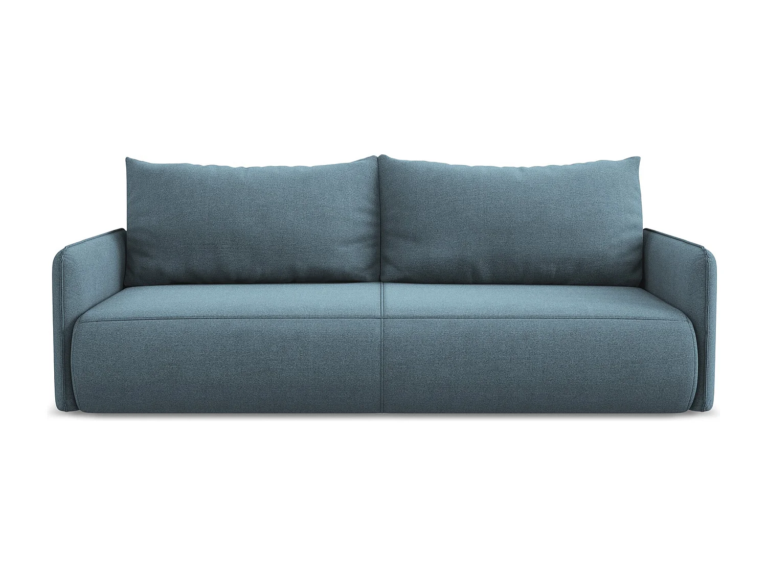 Canapé 3 places convertible en tissu texturé - bleu clair - NANEA