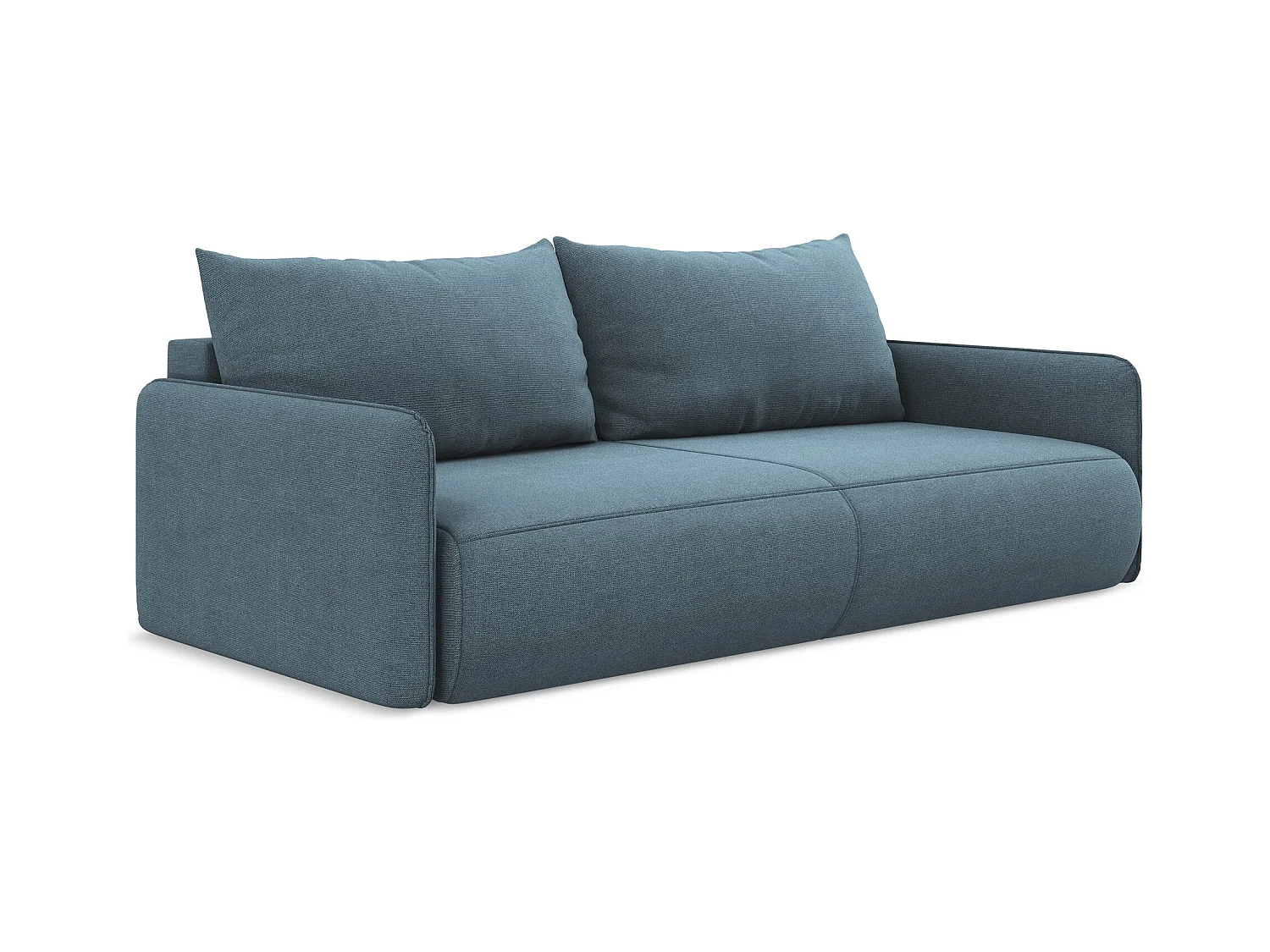 Canapé 3 places convertible en tissu texturé - bleu clair - NANEA