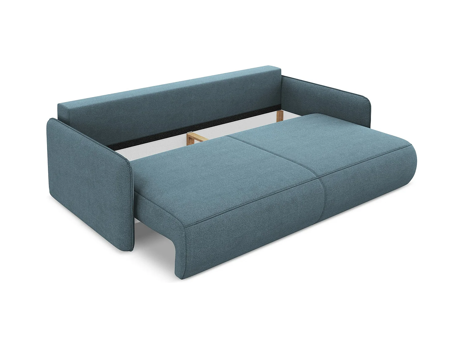 3-Sitzer Sofa mit Schlaffunktion - - Strukturstoff - Hellblau - NANEA