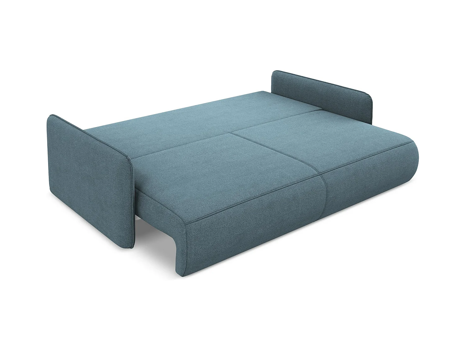 3-Sitzer Sofa mit Schlaffunktion - - Strukturstoff - Hellblau - NANEA