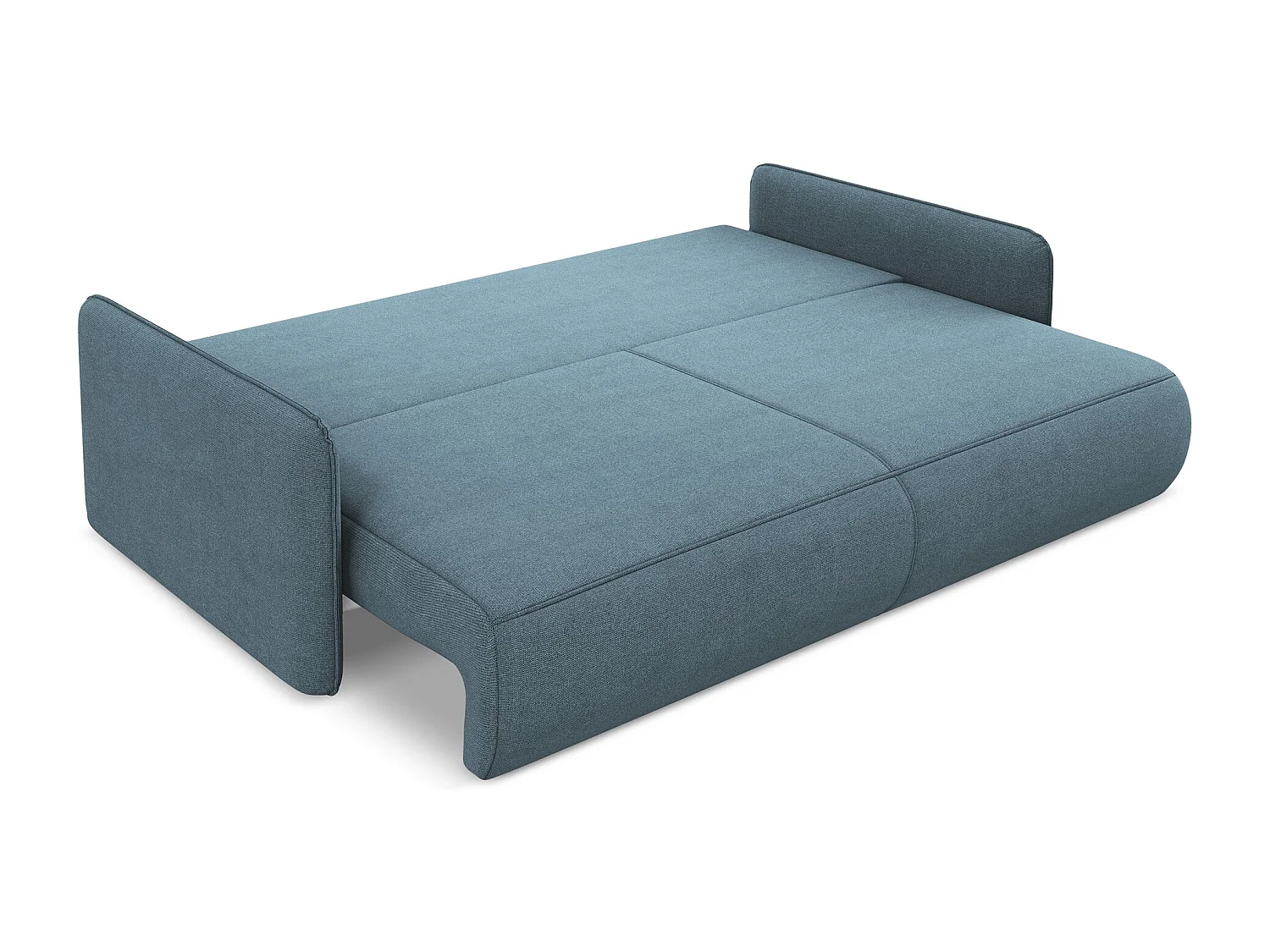 Canapé 3 places convertible en tissu texturé - bleu clair - NANEA