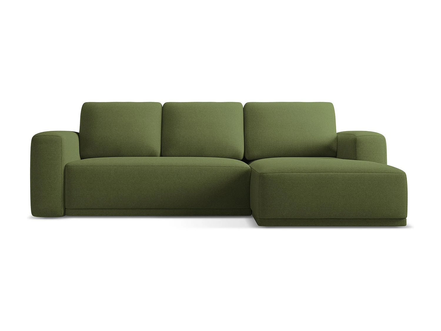 Ecksofa mit Schlaffunktion - Ecke Rechts - Chenille - Flaschengrün - KAILA