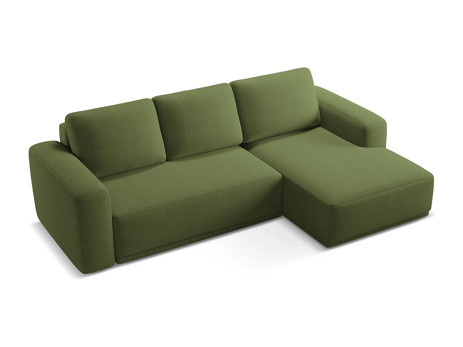 Ecksofa mit Schlaffunktion - Ecke Rechts - Chenille - Flaschengrün - KAILA