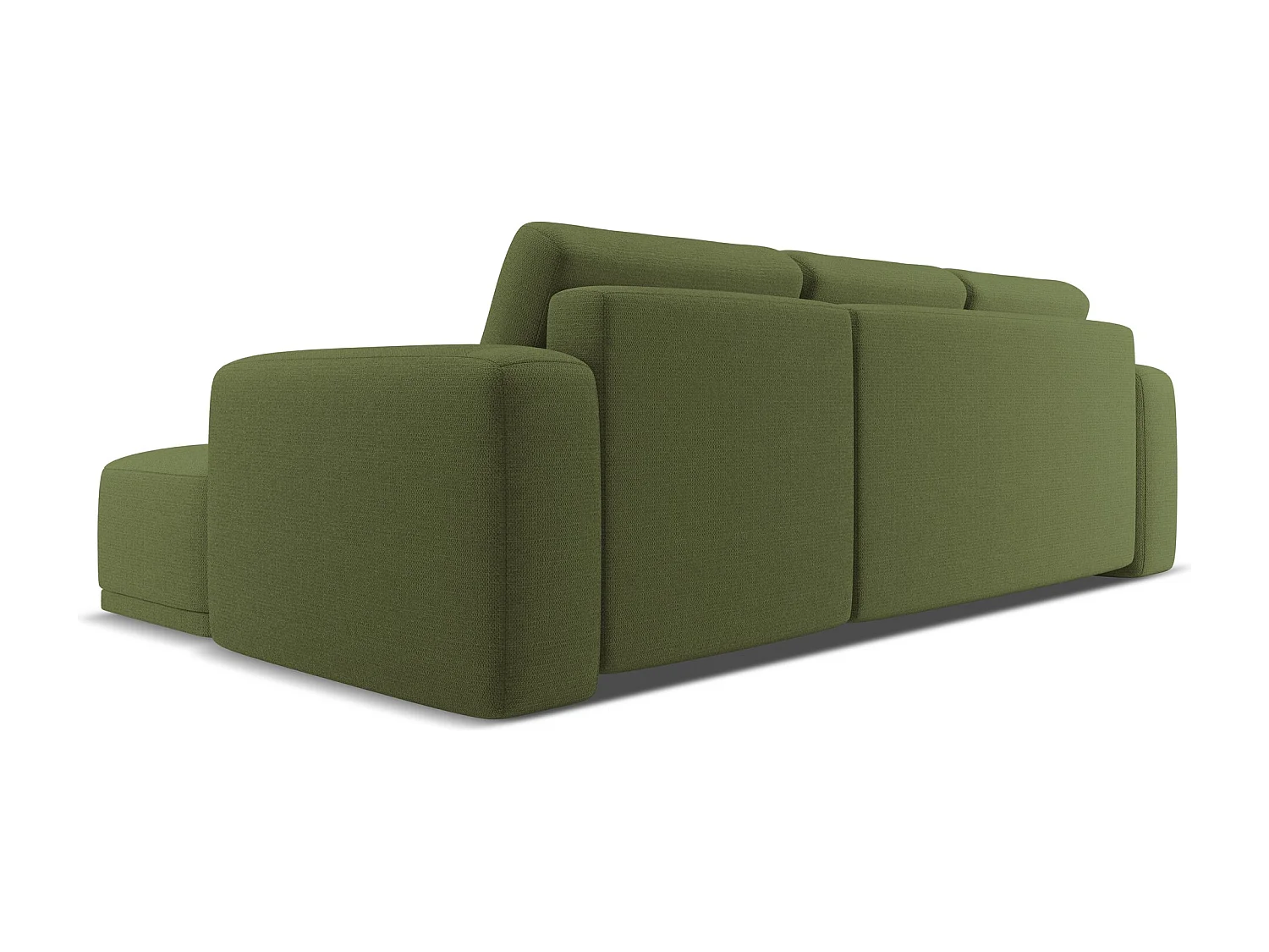 Ecksofa mit Schlaffunktion - Ecke Rechts - Chenille - Flaschengrün - KAILA