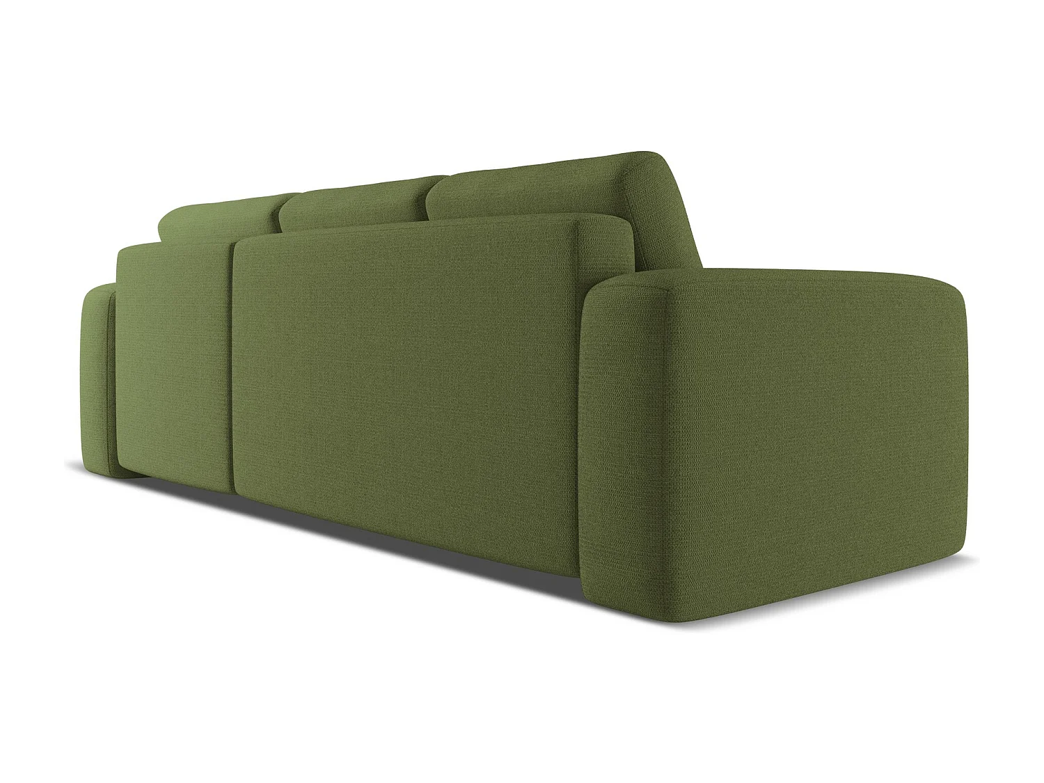 Ecksofa mit Schlaffunktion - Ecke Rechts - Chenille - Flaschengrün - KAILA