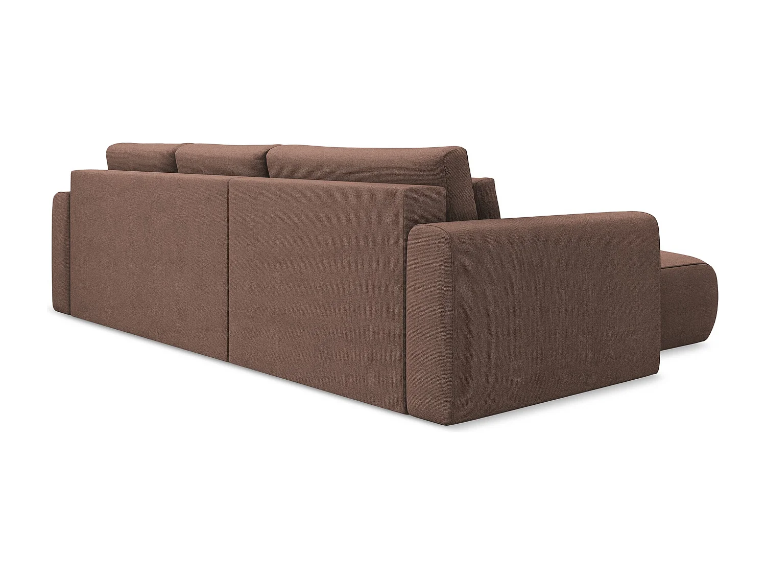3-Sitzer Ecksofa mit Schlaffunktion - Ecke Links - Strukturstoff - Puderrosa - KAPUA