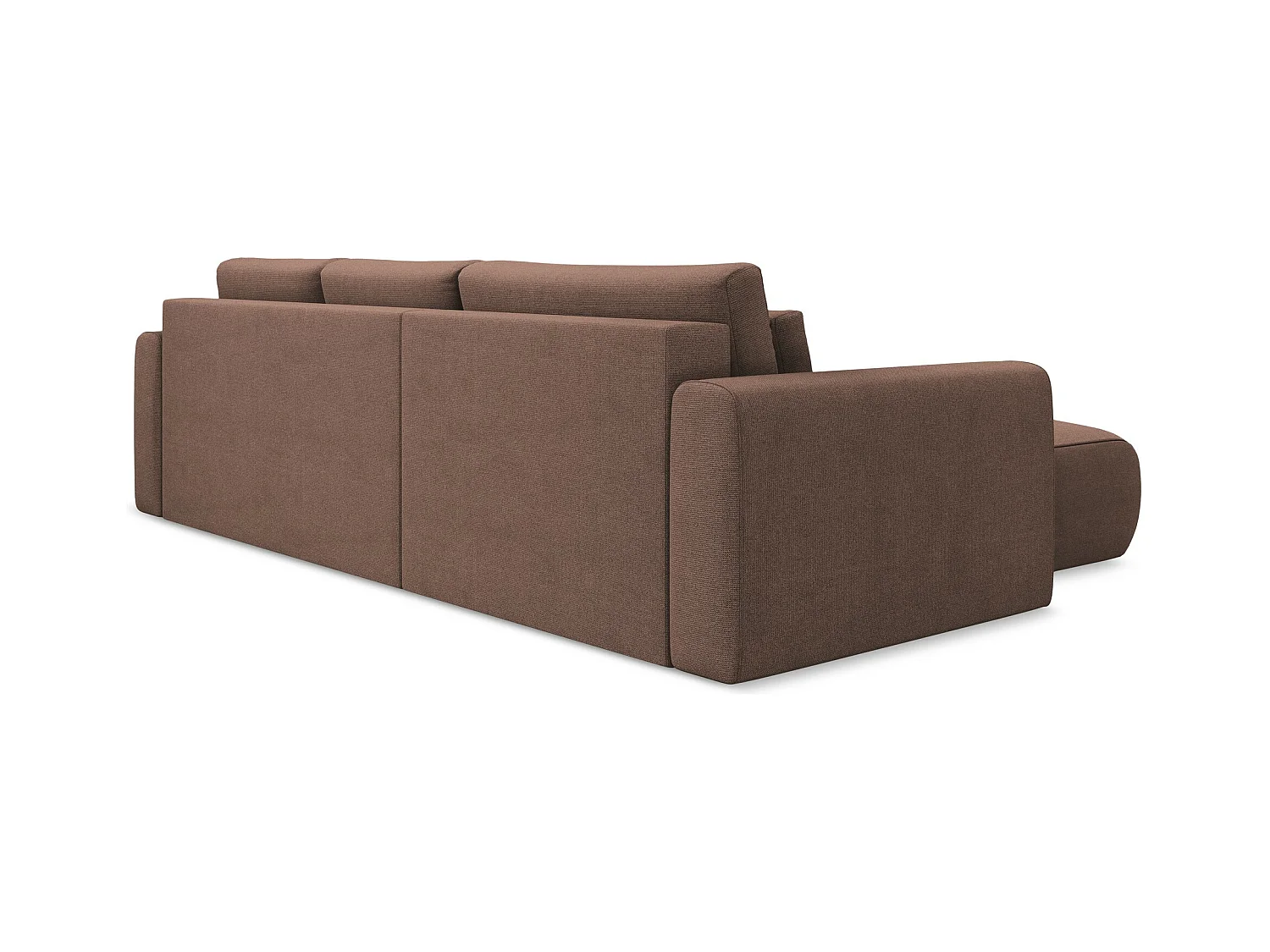 Canapé d’angle 3 places gauche convertible en tissu texturé - rose poudré - KAPUA