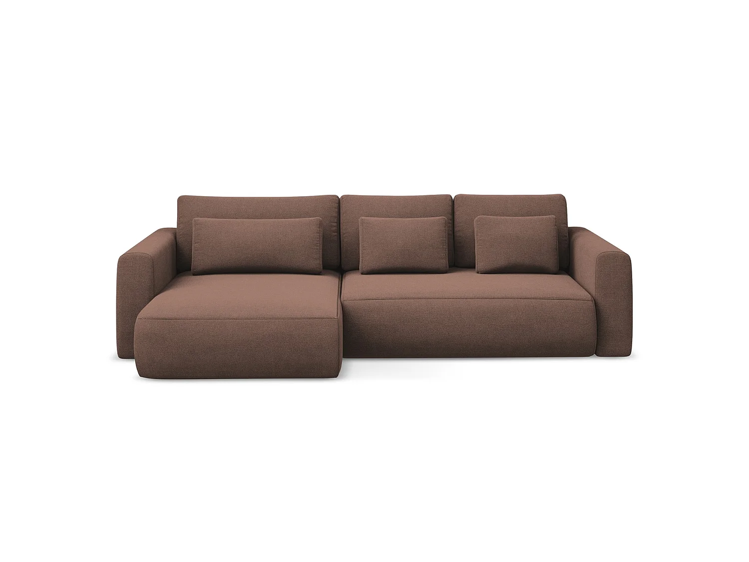 3-Sitzer Ecksofa mit Schlaffunktion - Ecke Links - Strukturstoff - Puderrosa - PERUGIA