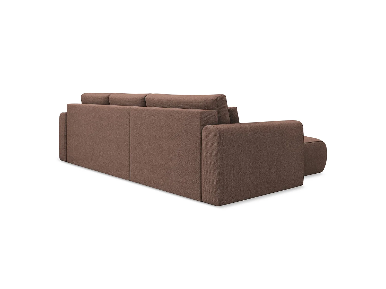 3-Sitzer Ecksofa mit Schlaffunktion - Ecke Links - Strukturstoff - Puderrosa - PERUGIA