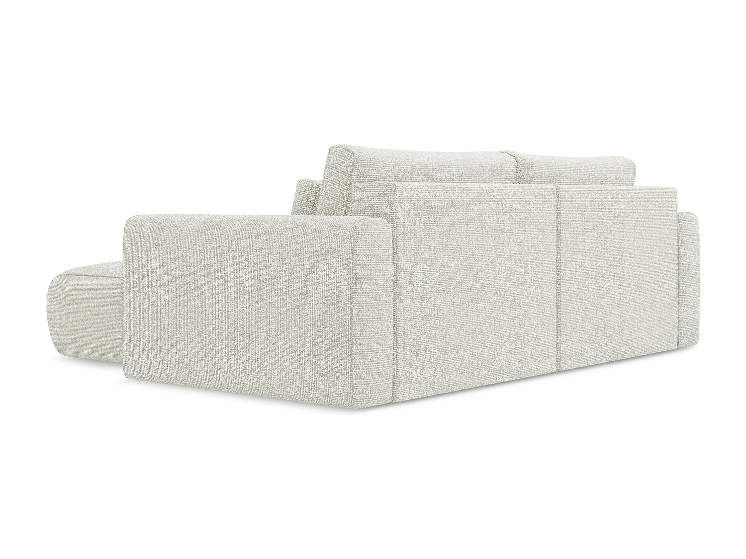 Canapé d’angle 2,5 places droit convertible en tissu texturé - blanc beige - KAPUA