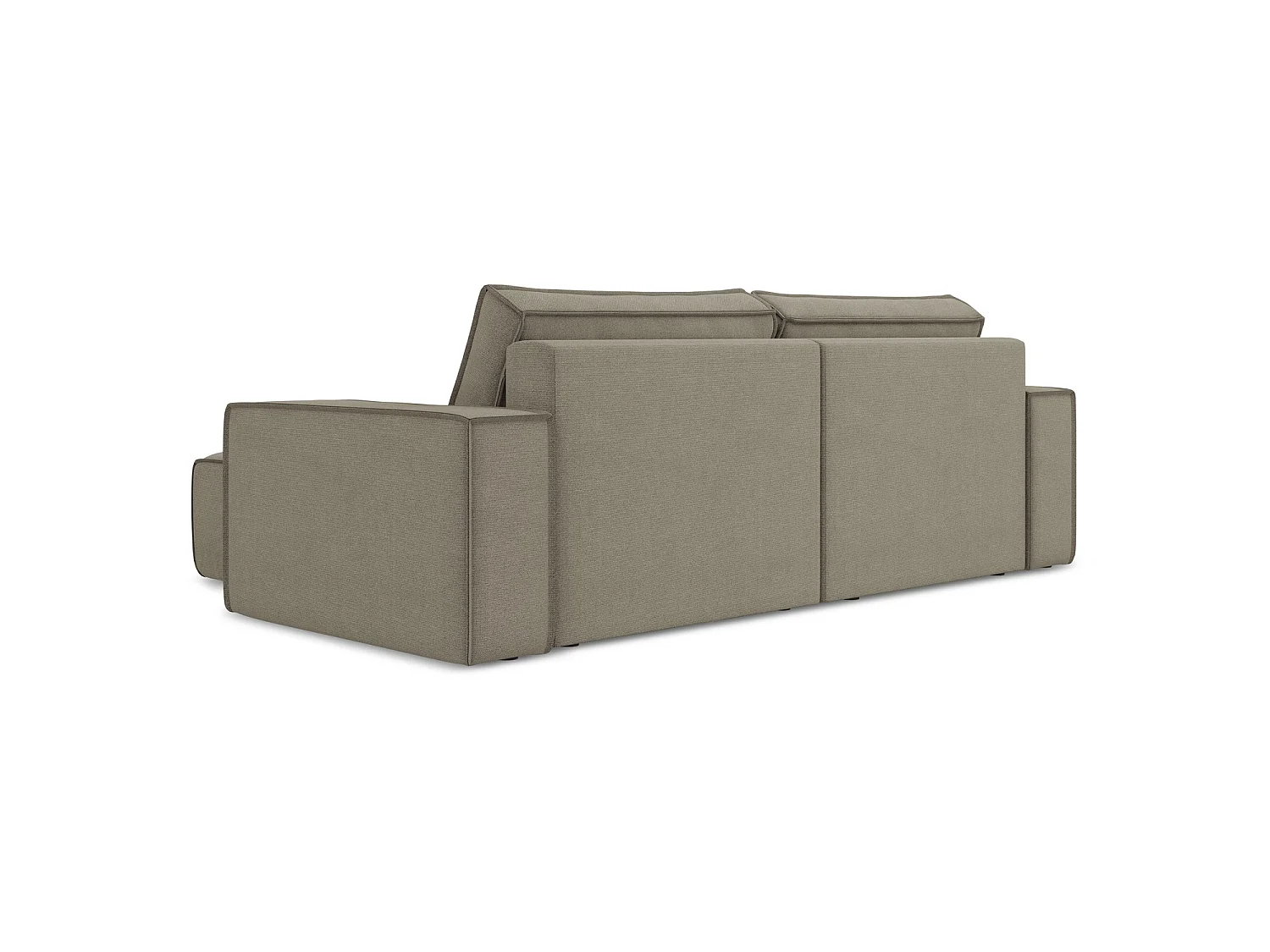 2-Sitzer Ecksofa mit Schlaffunktion - Ecke Rechts - Strukturstoff - Dunkelbeige - LIVORNO