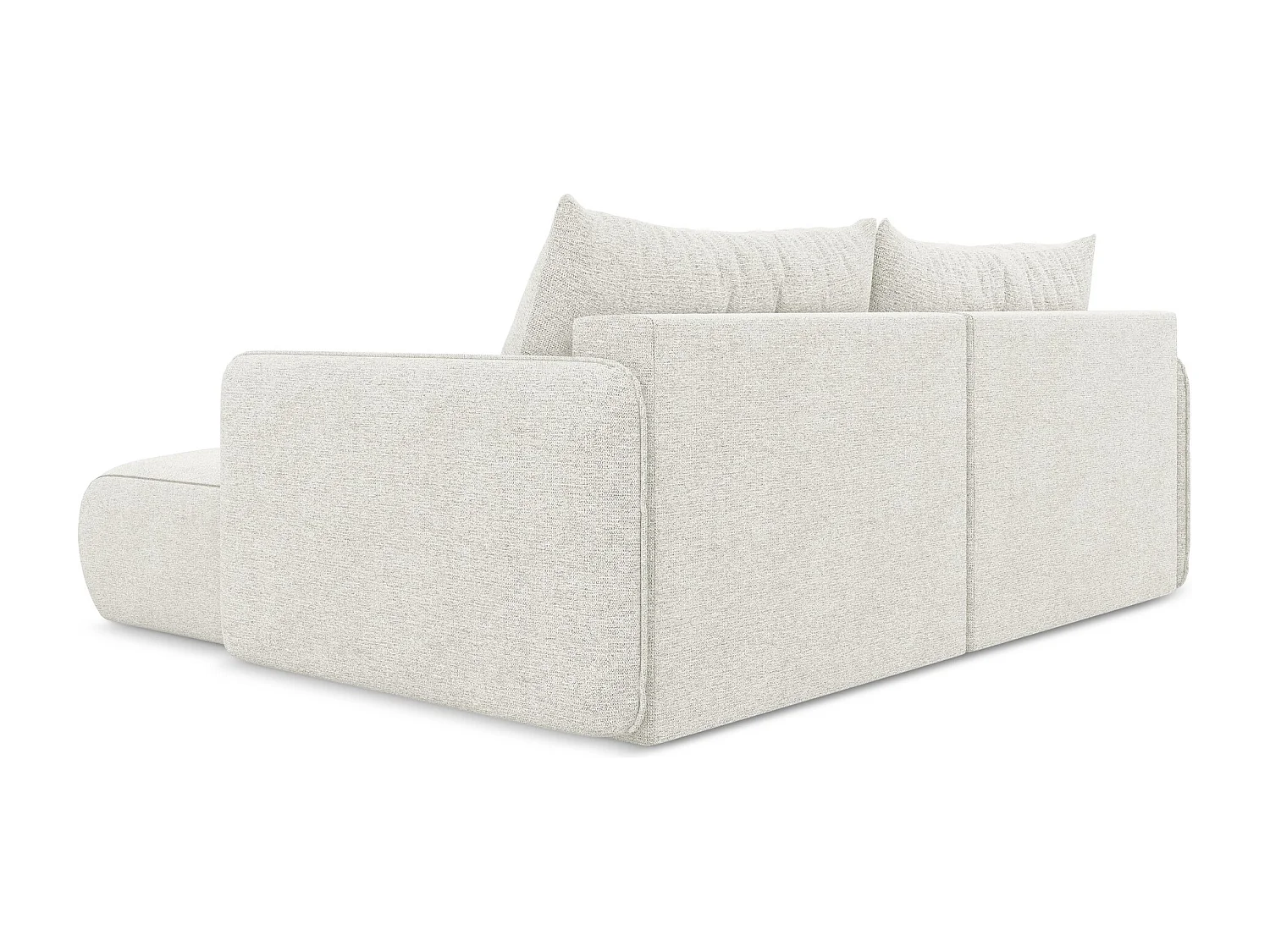 Canapé d’angle 2,5 places droit convertible en tissu chenille - blanc - NANEA