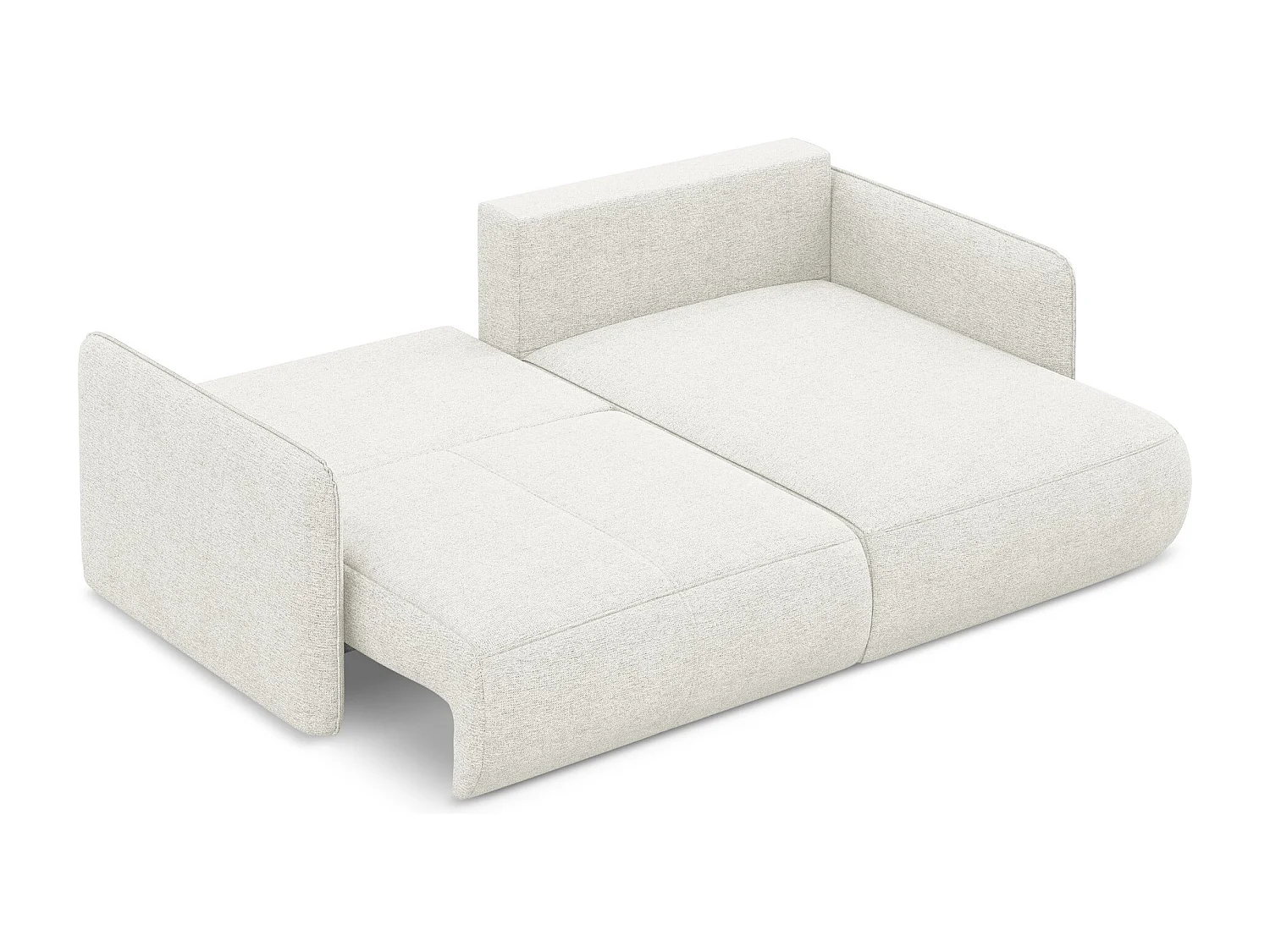 Canapé d’angle 2,5 places droit convertible en tissu chenille - blanc - NANEA