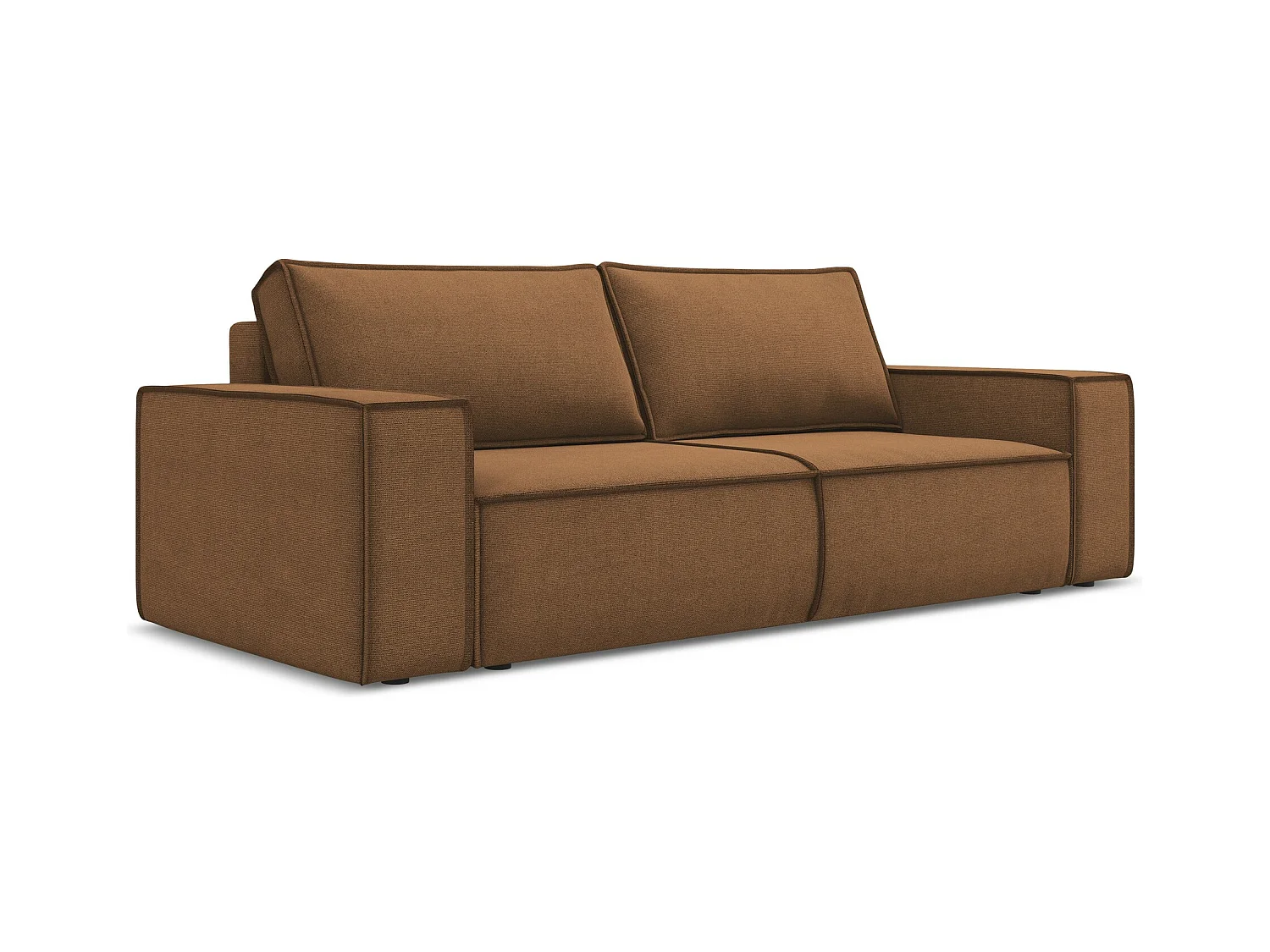 3-Sitzer Sofa mit Schlaffunktion - - Strukturstoff - Terrakotta - KIMO