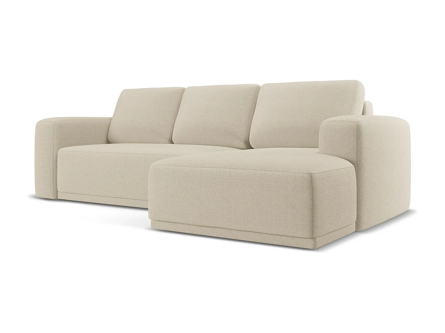 Hoekslaapbank rechts van donkerbeige chenille stof - KAILA