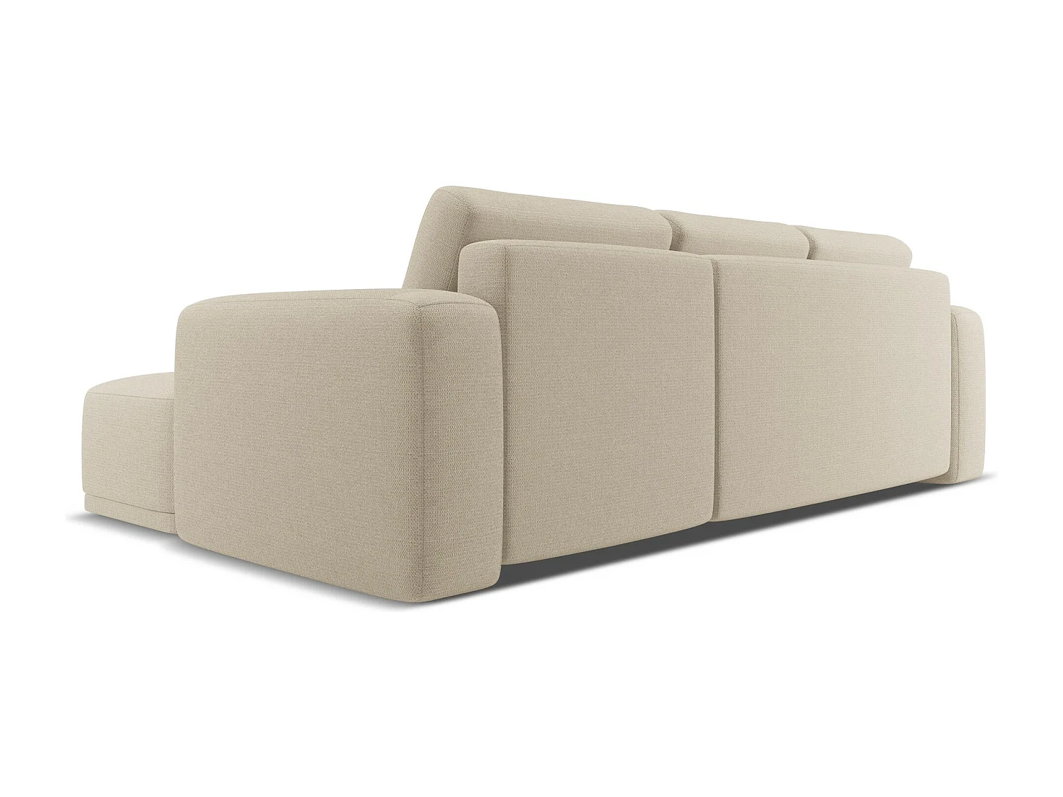 Hoekslaapbank rechts van donkerbeige chenille stof - KAILA