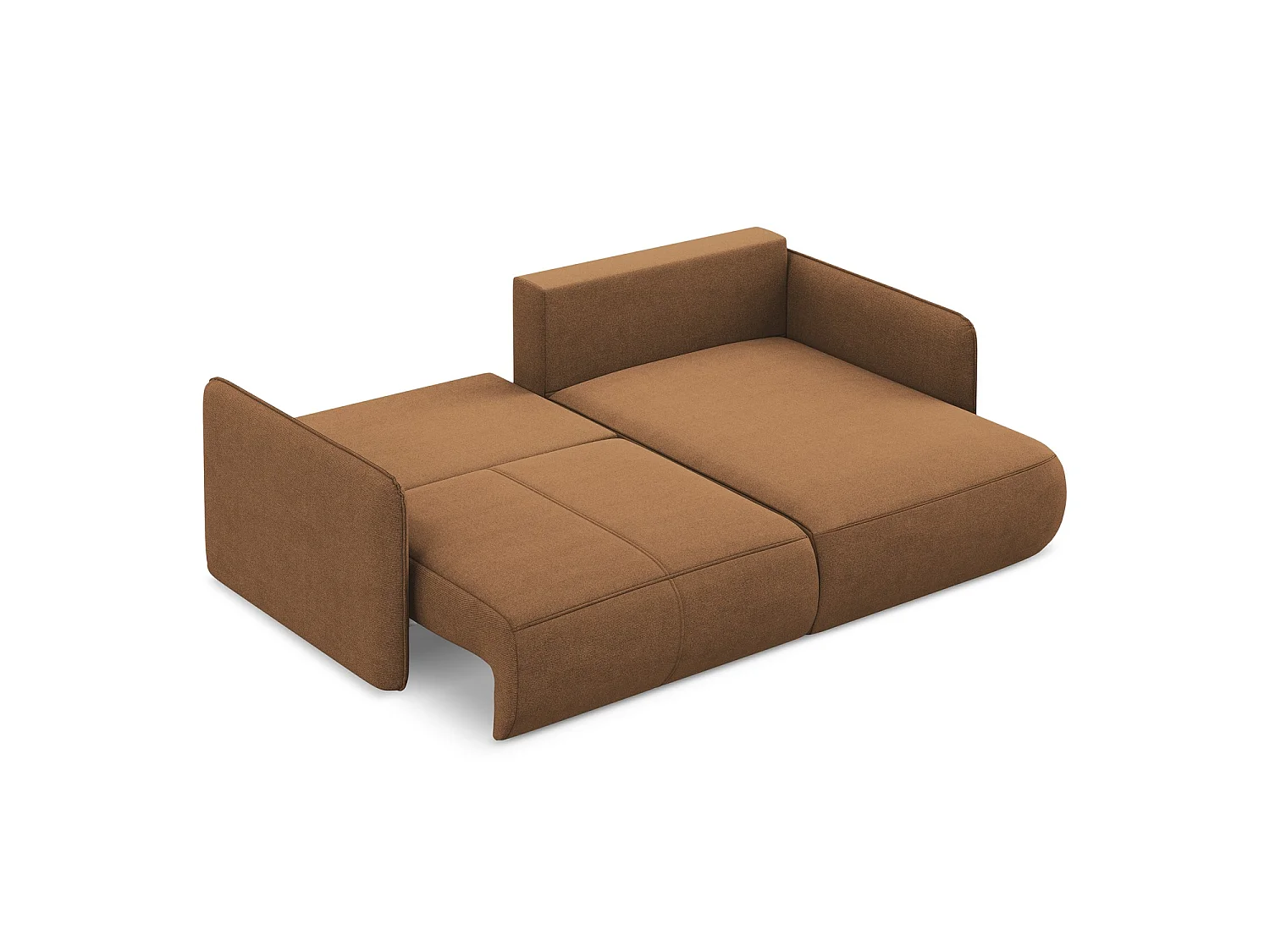 2,5-Sitzer Ecksofa mit Schlaffunktion - Ecke Rechts - Strukturstoff - Terrakotta - PALERMO