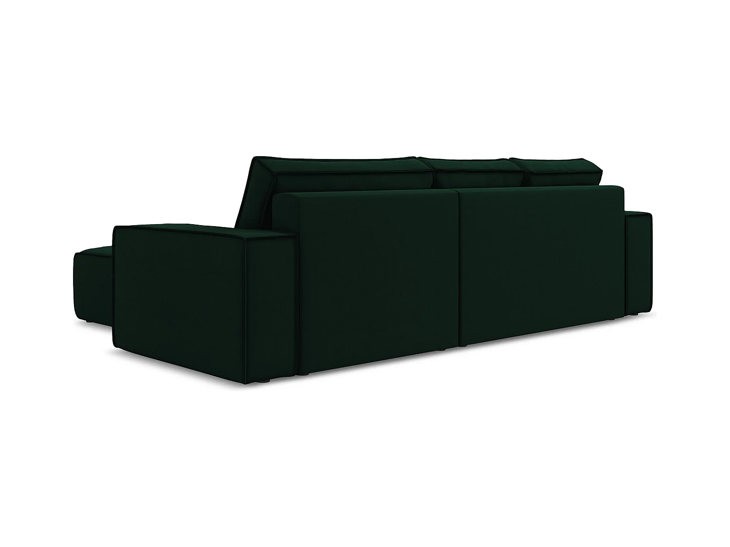 Ecksofa mit Schlaffunktion - Ecke Rechts - Samt - Flaschengrün - KIMO