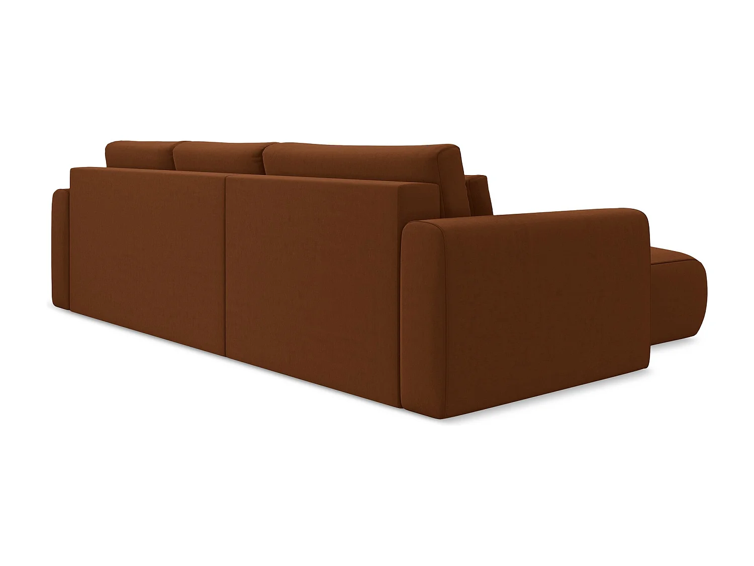 Sofá esquinero convertible 3 plazas izquierdo de terciopelo terracota - KAPUA