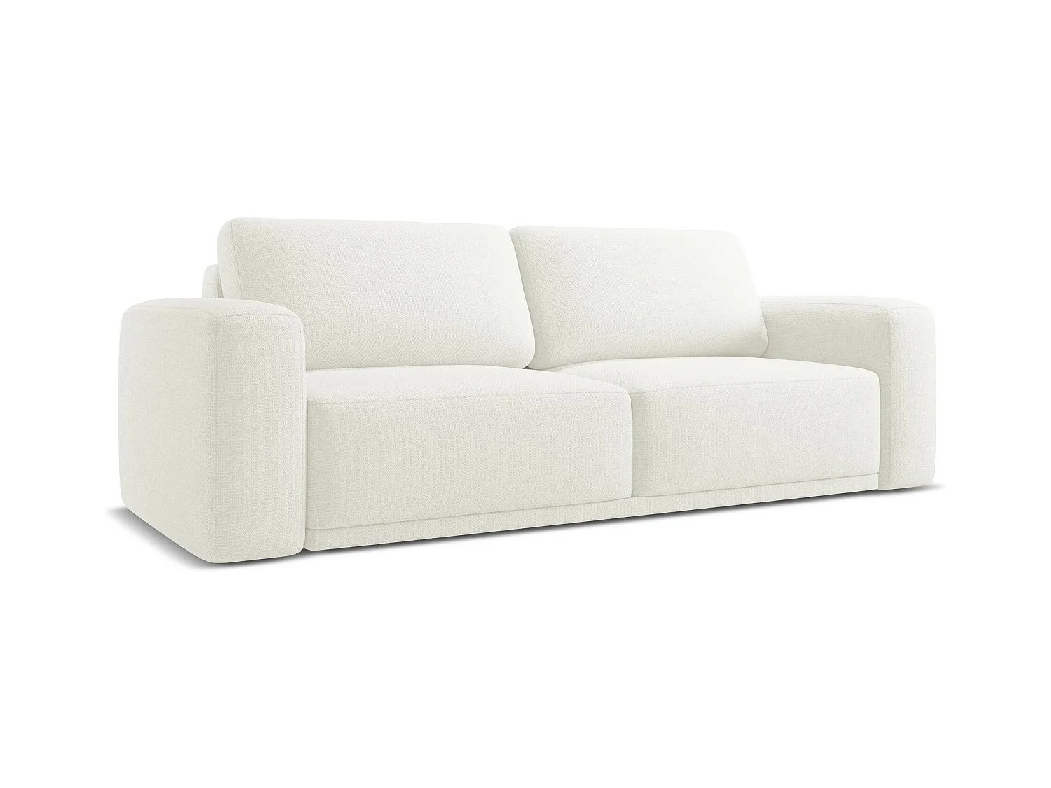 Canapé 3 places convertible en tissu chenille - blanc - KAILA