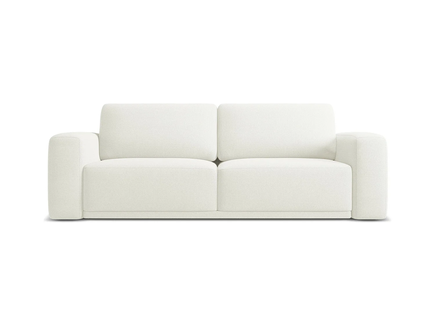 Driezits-slaapbank van wit chenille stof - KAILA