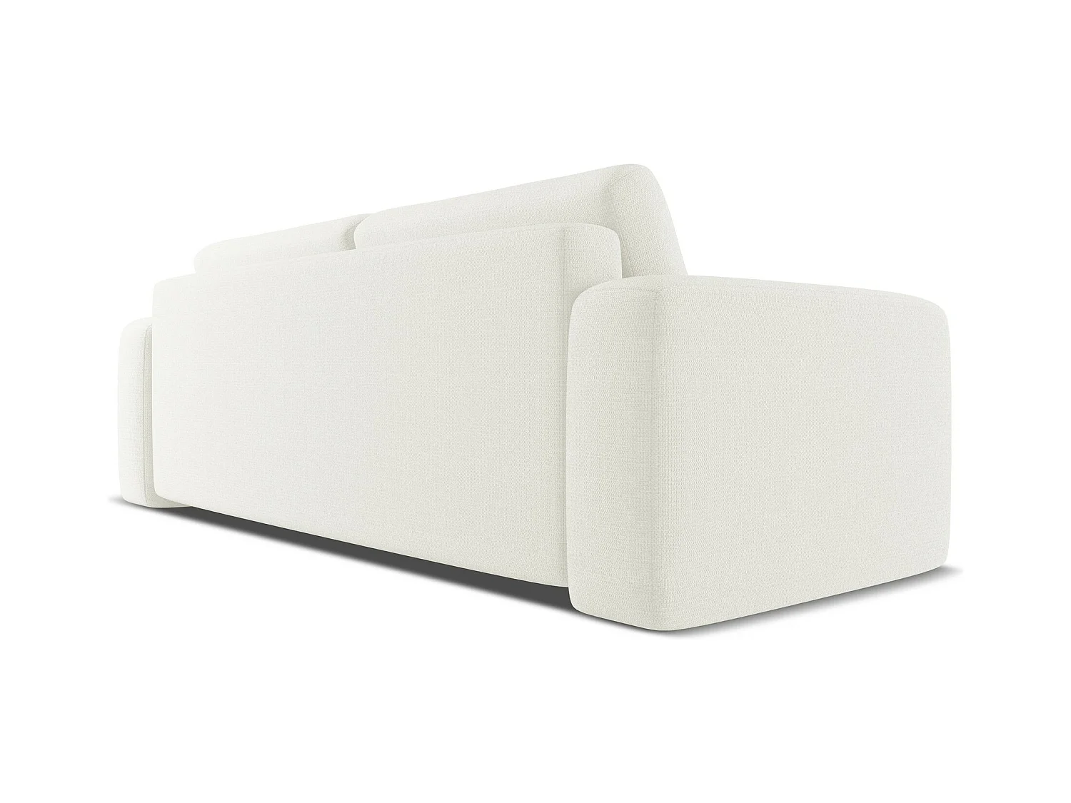 Driezits-slaapbank van wit chenille stof - KAILA