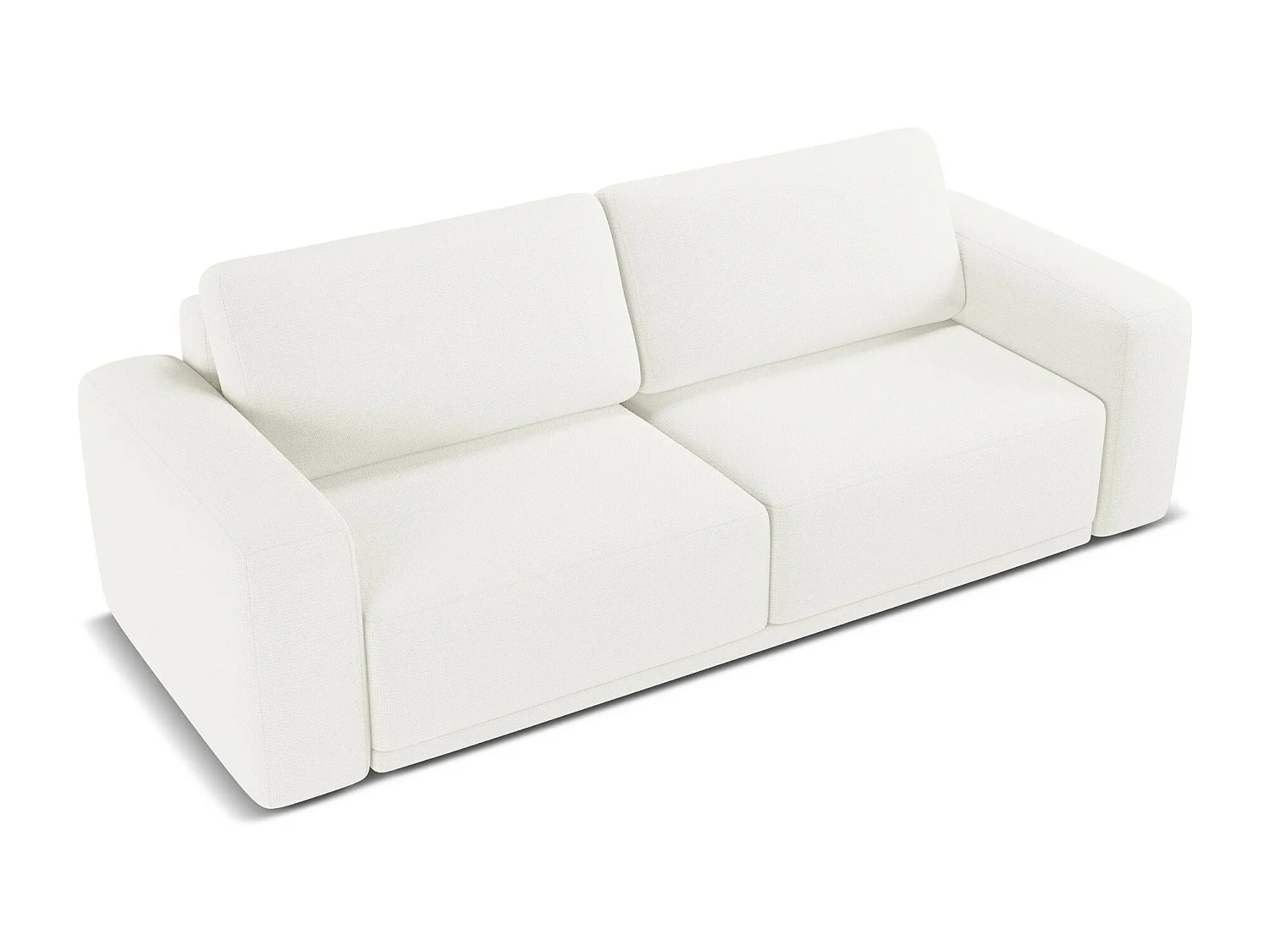 3-Sitzer Sofa mit Schlaffunktion - - Chenille - Weiß - KAILA