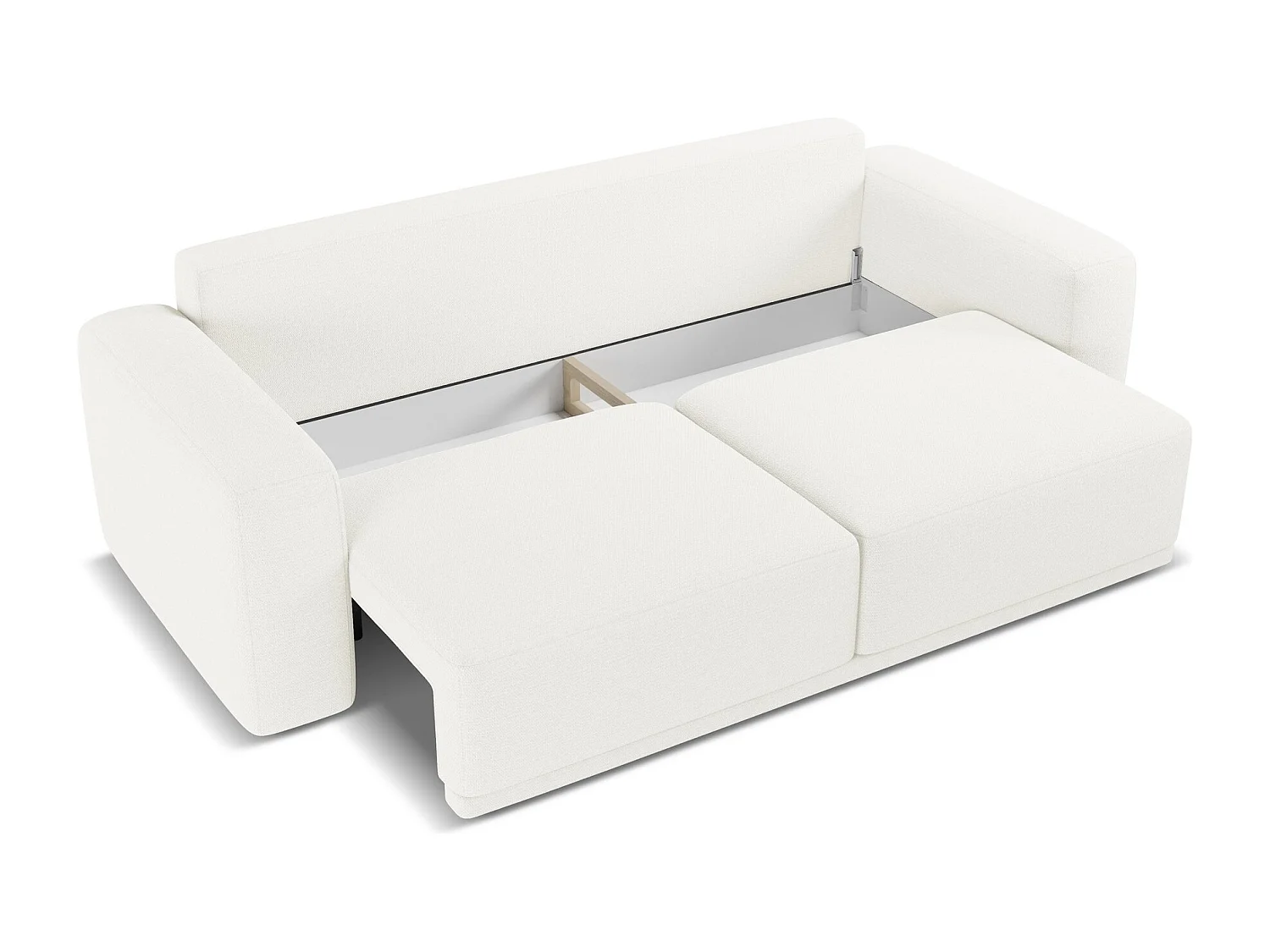 3-Sitzer Sofa mit Schlaffunktion - - Chenille - Weiß - KAILA