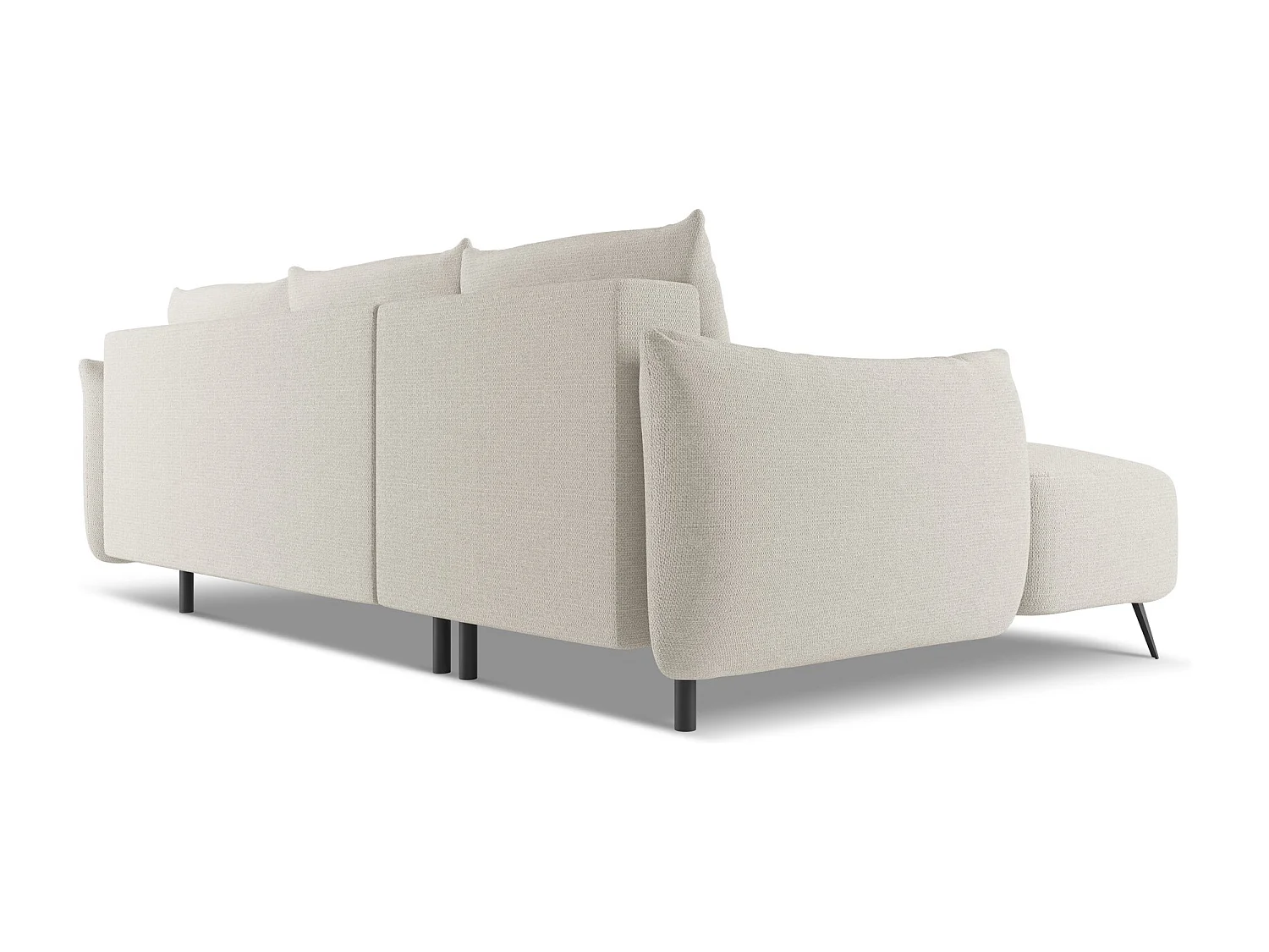 Canapé d'angle gauche convertible en tissu chenille - argent - MALIE