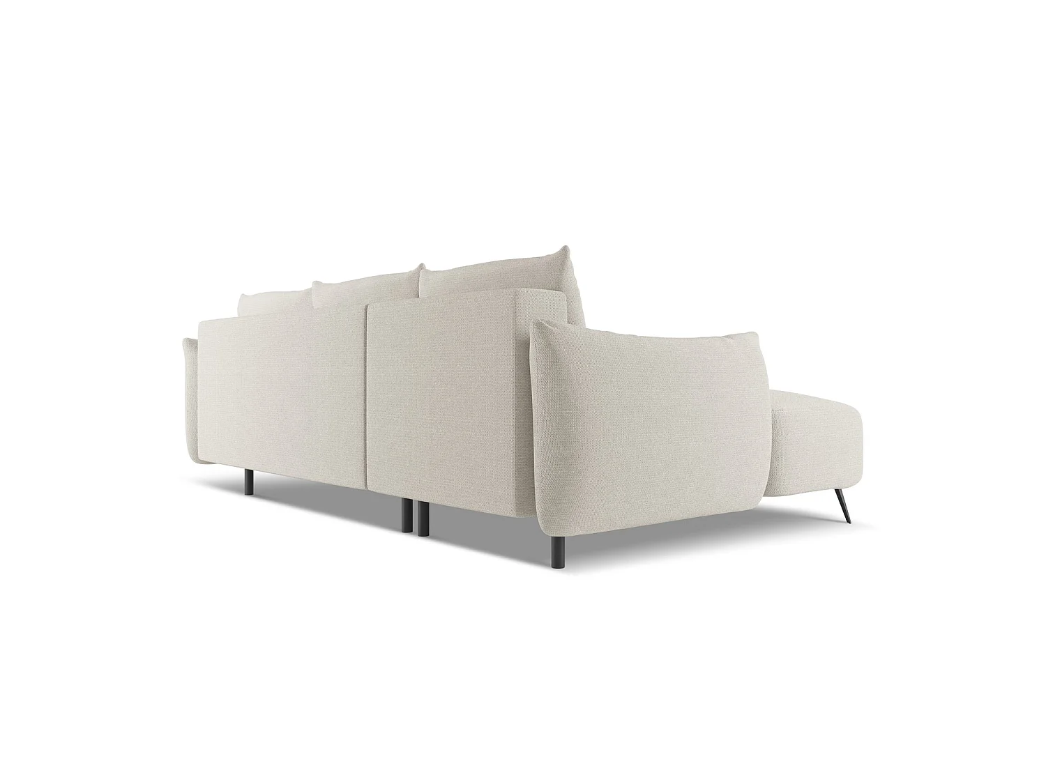Canapé d’angle 3 places gauche convertible en tissu chenille - argent - GENOVA