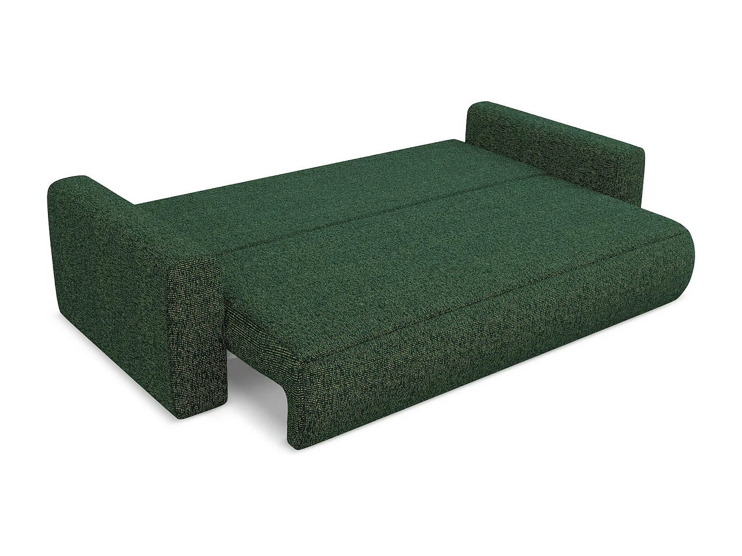 Canapé 3 places convertible en tissu texturé - vert - KAPUA