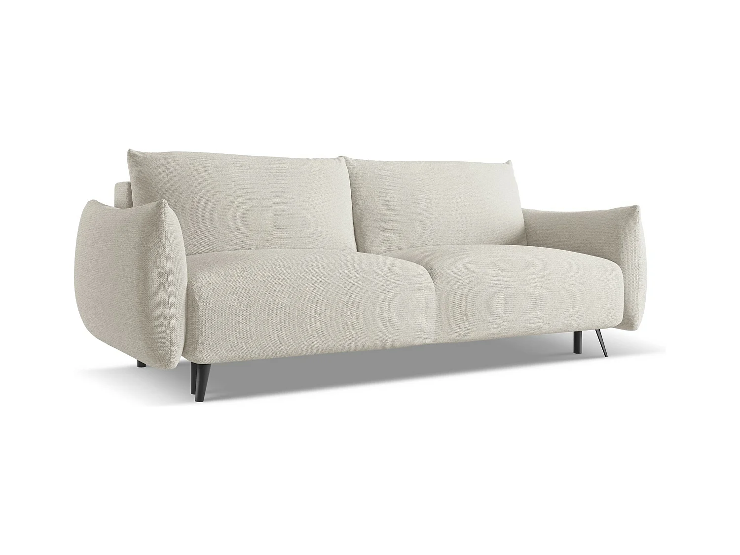 Canapé 3 places convertible en tissu chenille - argent - MALIE
