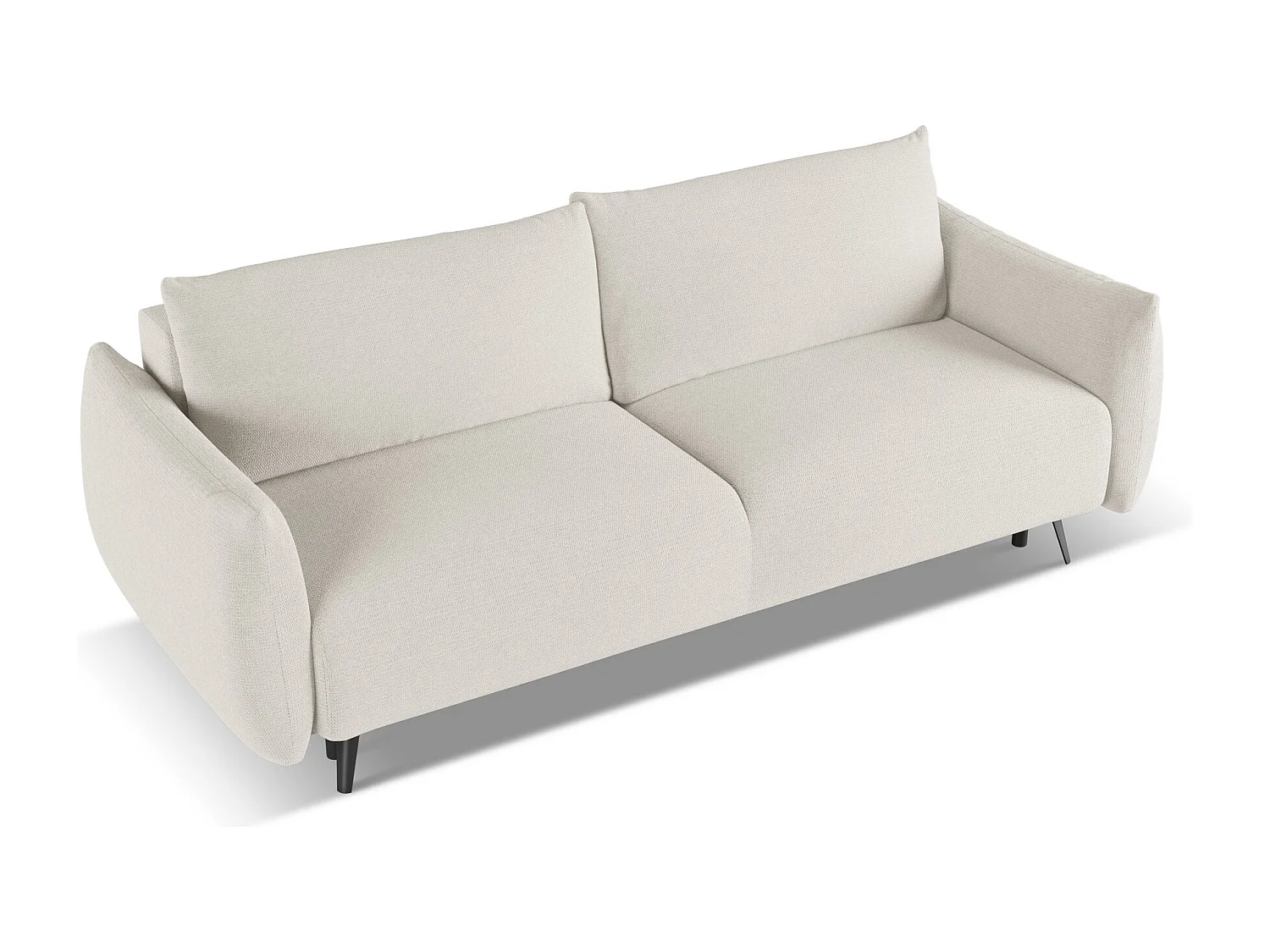 Driezits-slaapbank van zilver chenille stof - MALIE