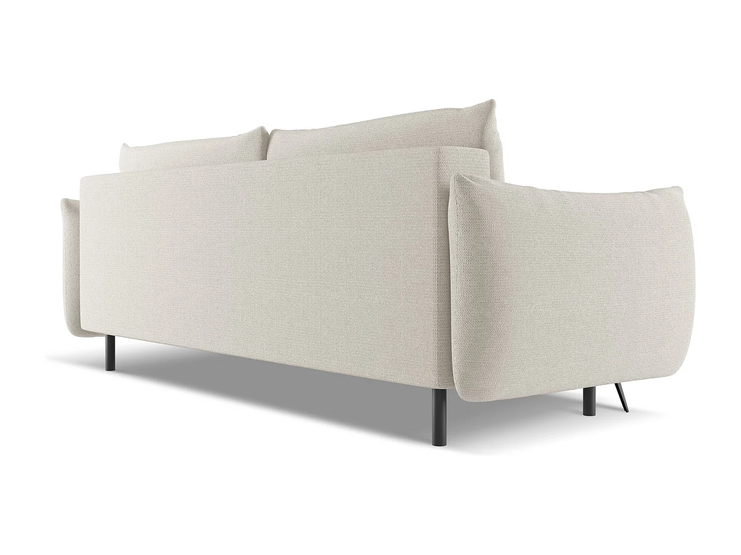 Driezits-slaapbank van zilver chenille stof - MALIE