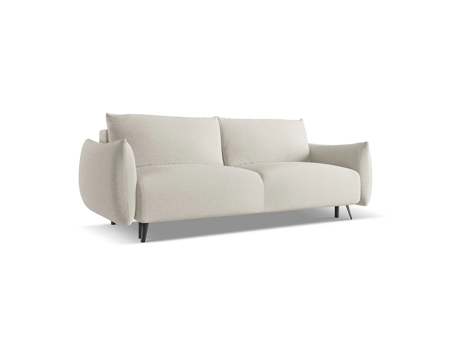 Canapé 3 places convertible en tissu chenille - argent - GENOVA